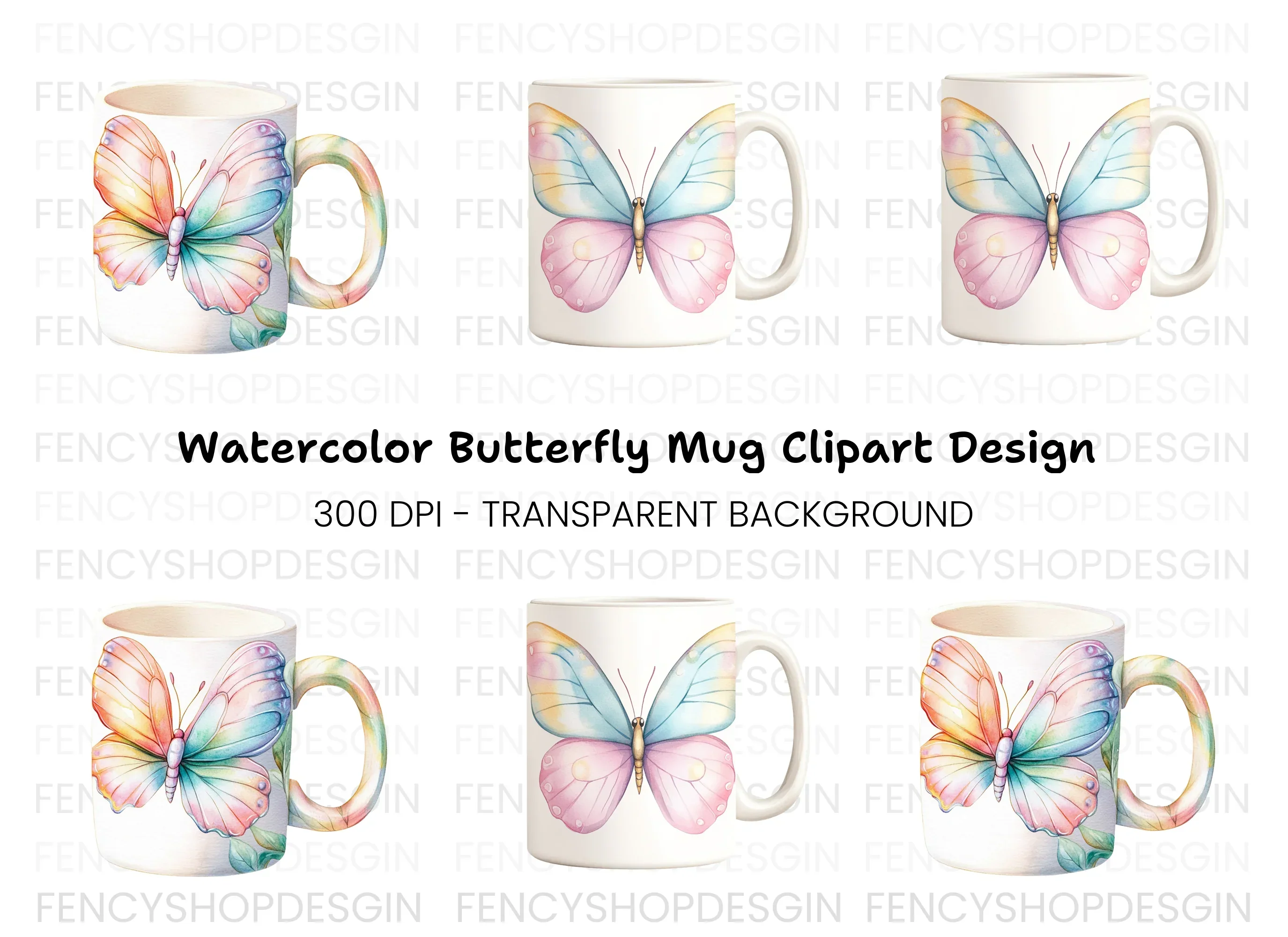Colorful Butterfly Clipart Bundle