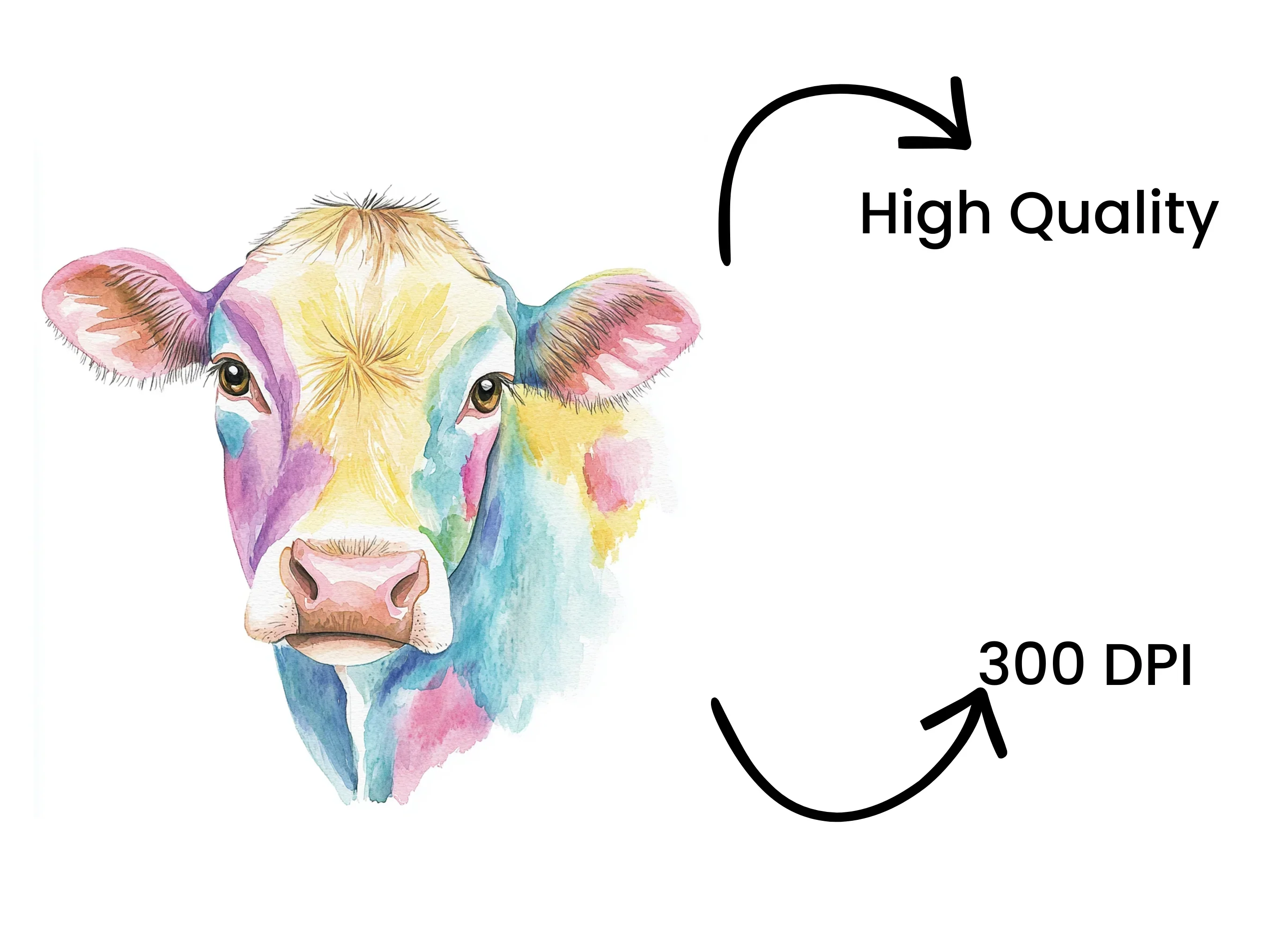 Colorful Cow Clipart Bundle - Image 4