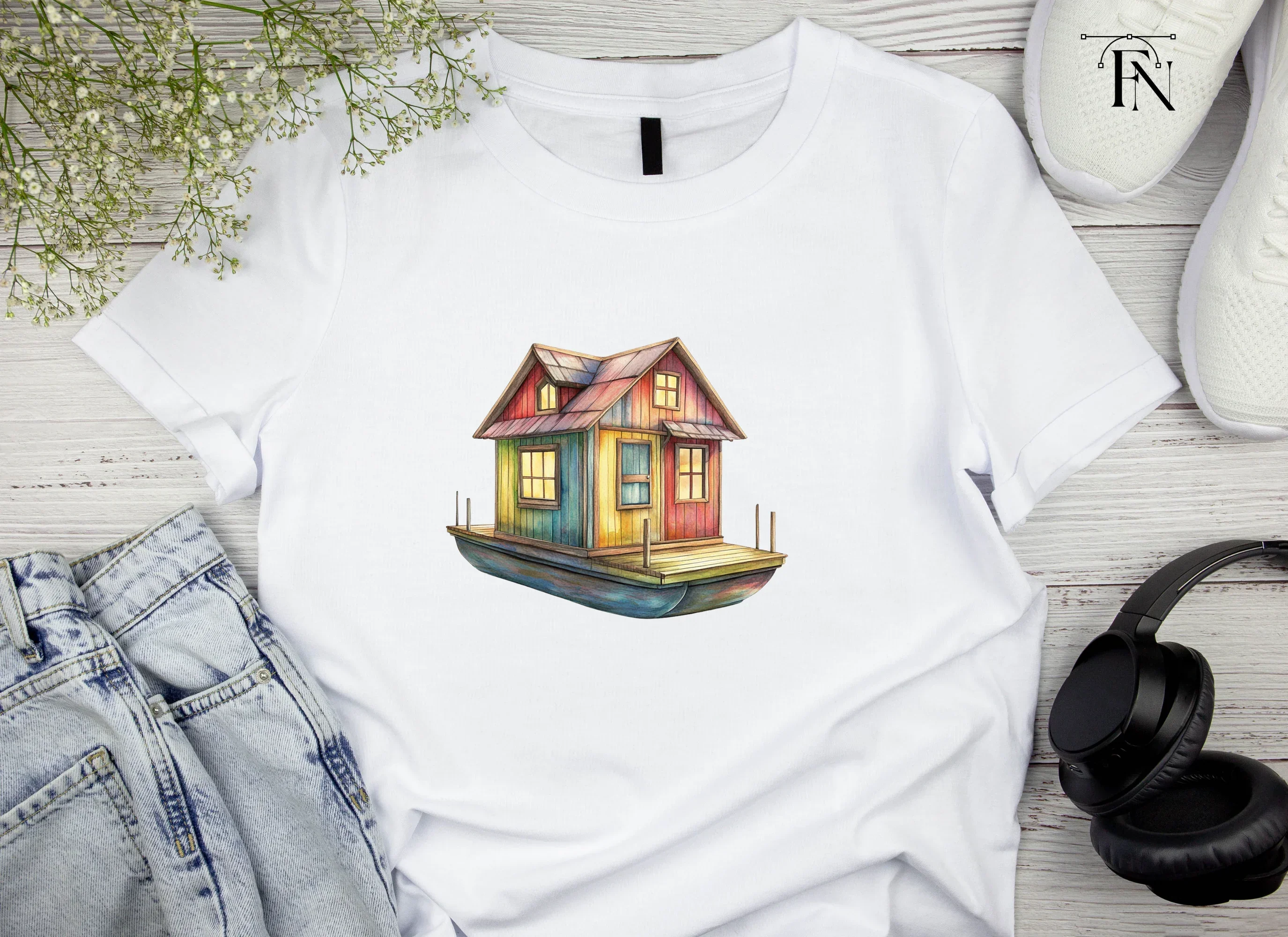 Colorful Floating House Clipart Bundle - Image 4