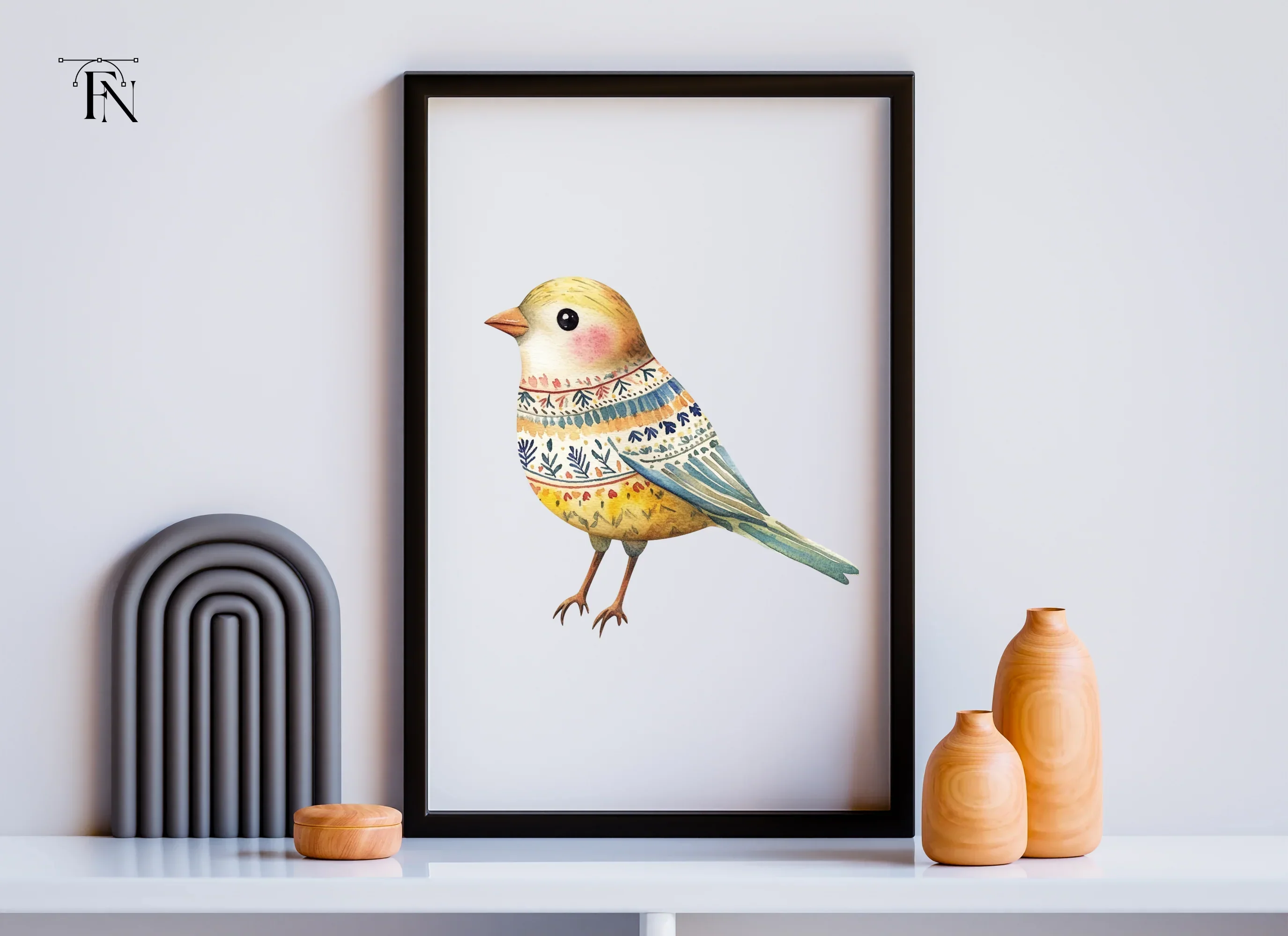 Colorful Folk Bird Clipart Bundle - Image 4