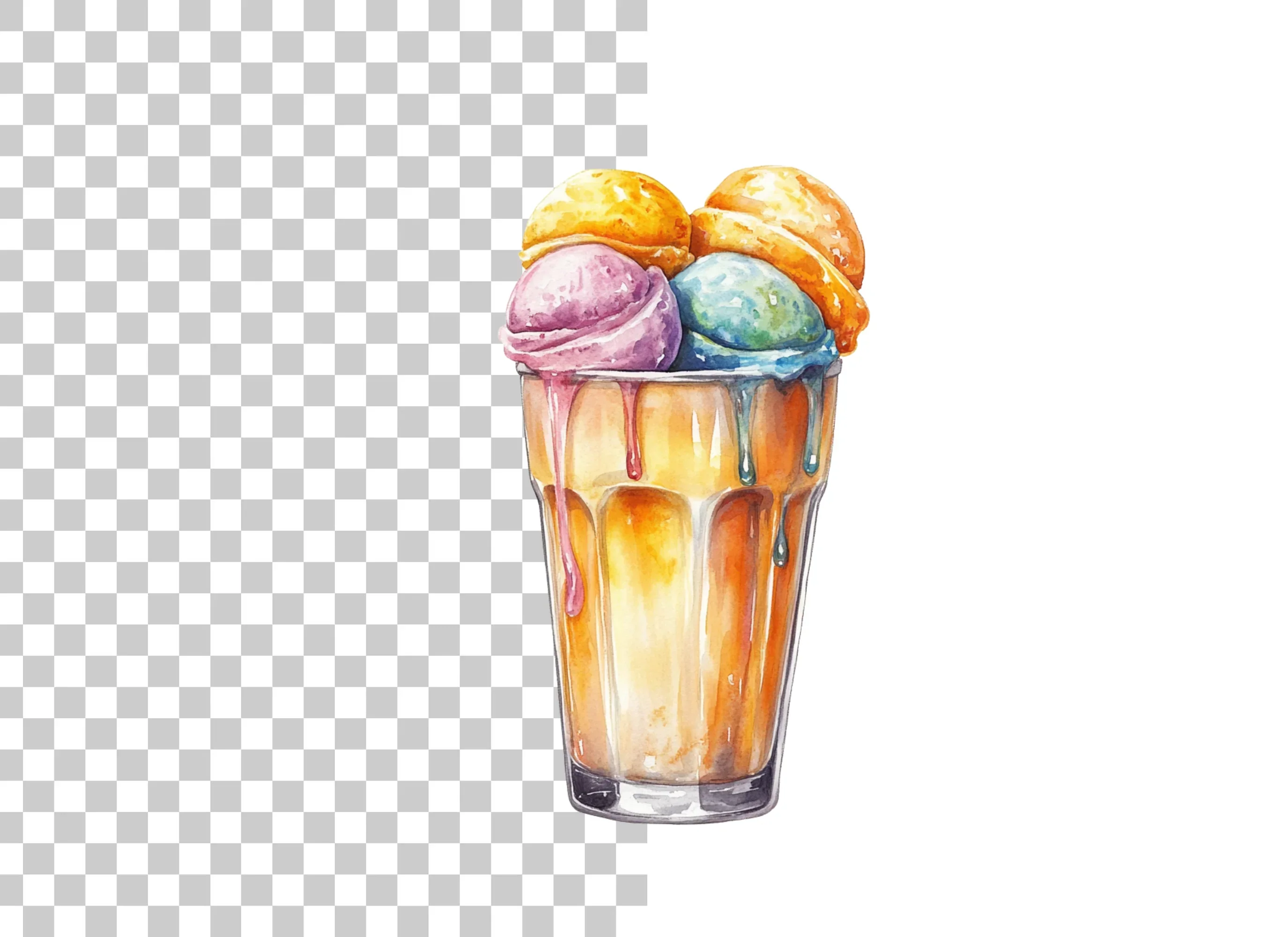 Colorful Ice Cream Cups Clipart Bundle - Image 2