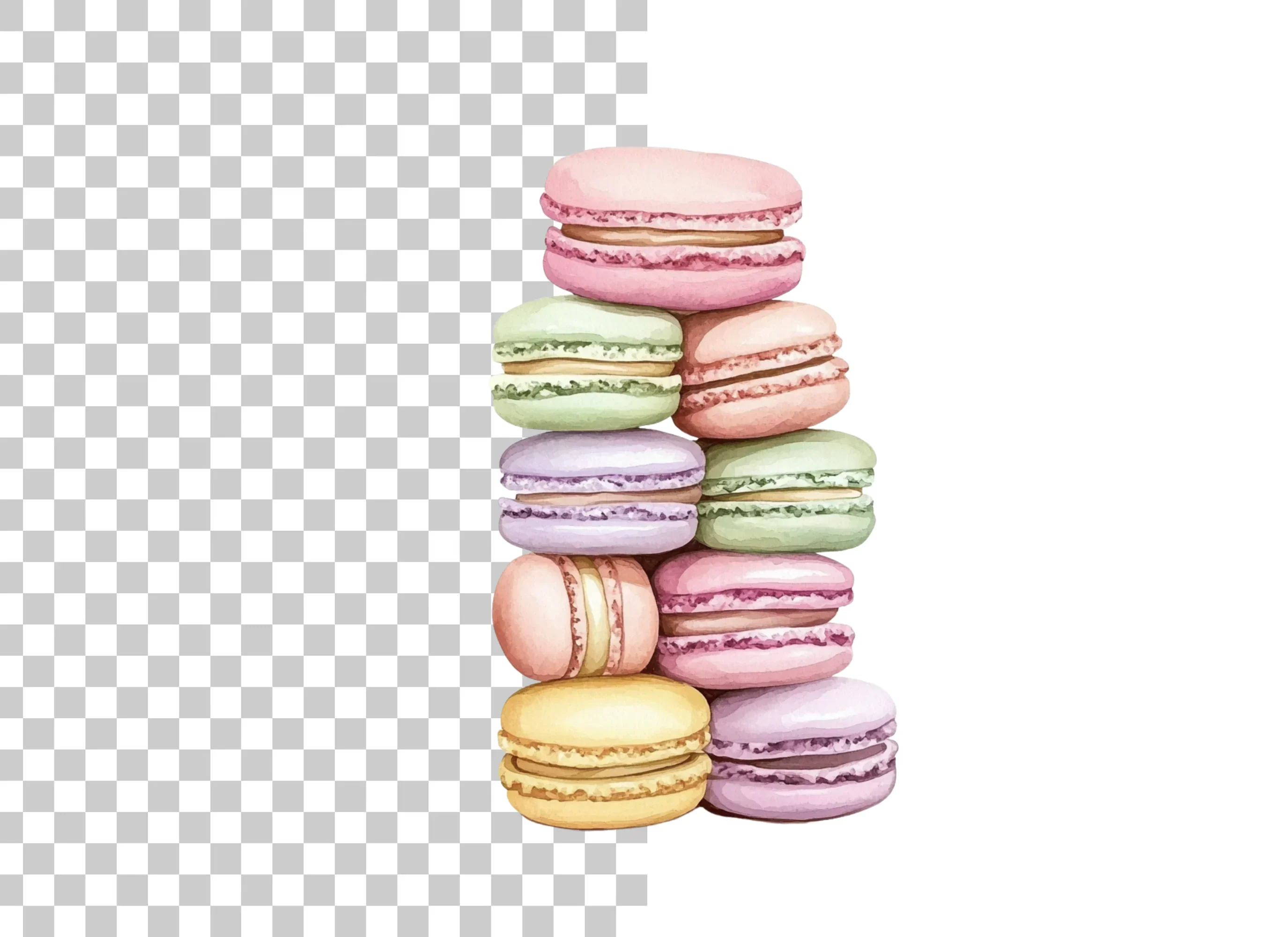 Colorful Macaron Tower Clipart Bundle - Image 2