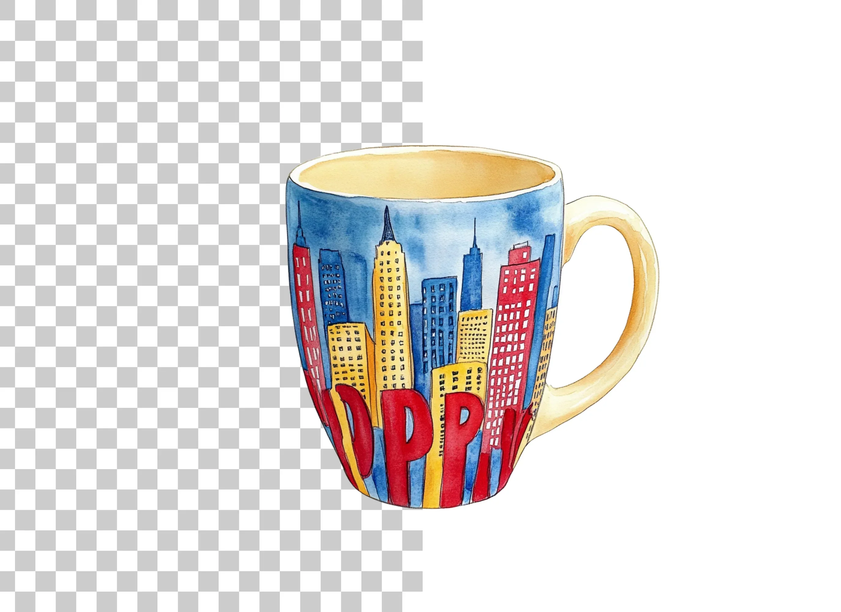 Colorful NYC Skyline Mugs Clipart Bundle - Image 2