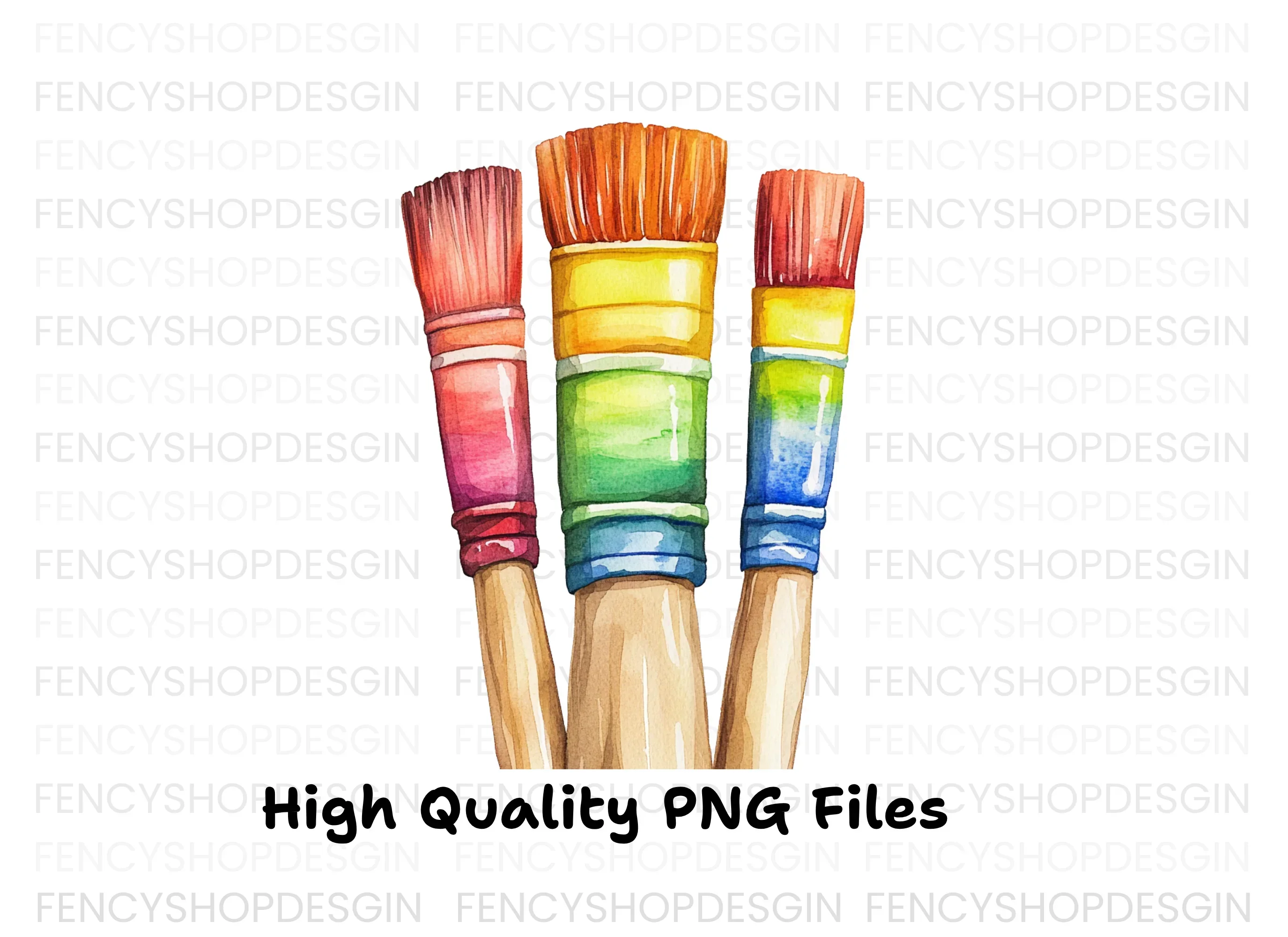 Colorful Paint Brushes Clipart Bundle - Image 2