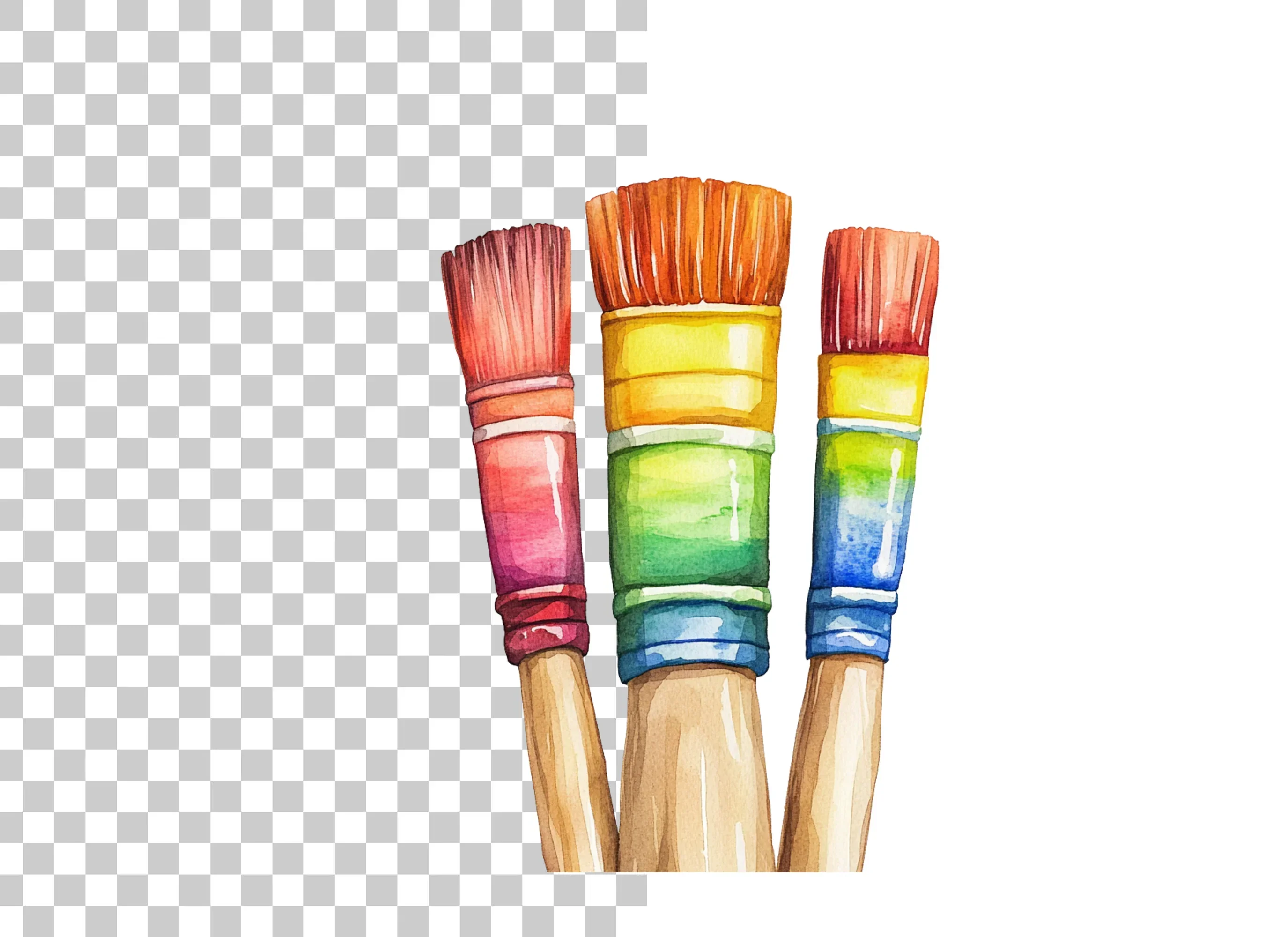 Colorful Paint Brushes Clipart Bundle - Image 3