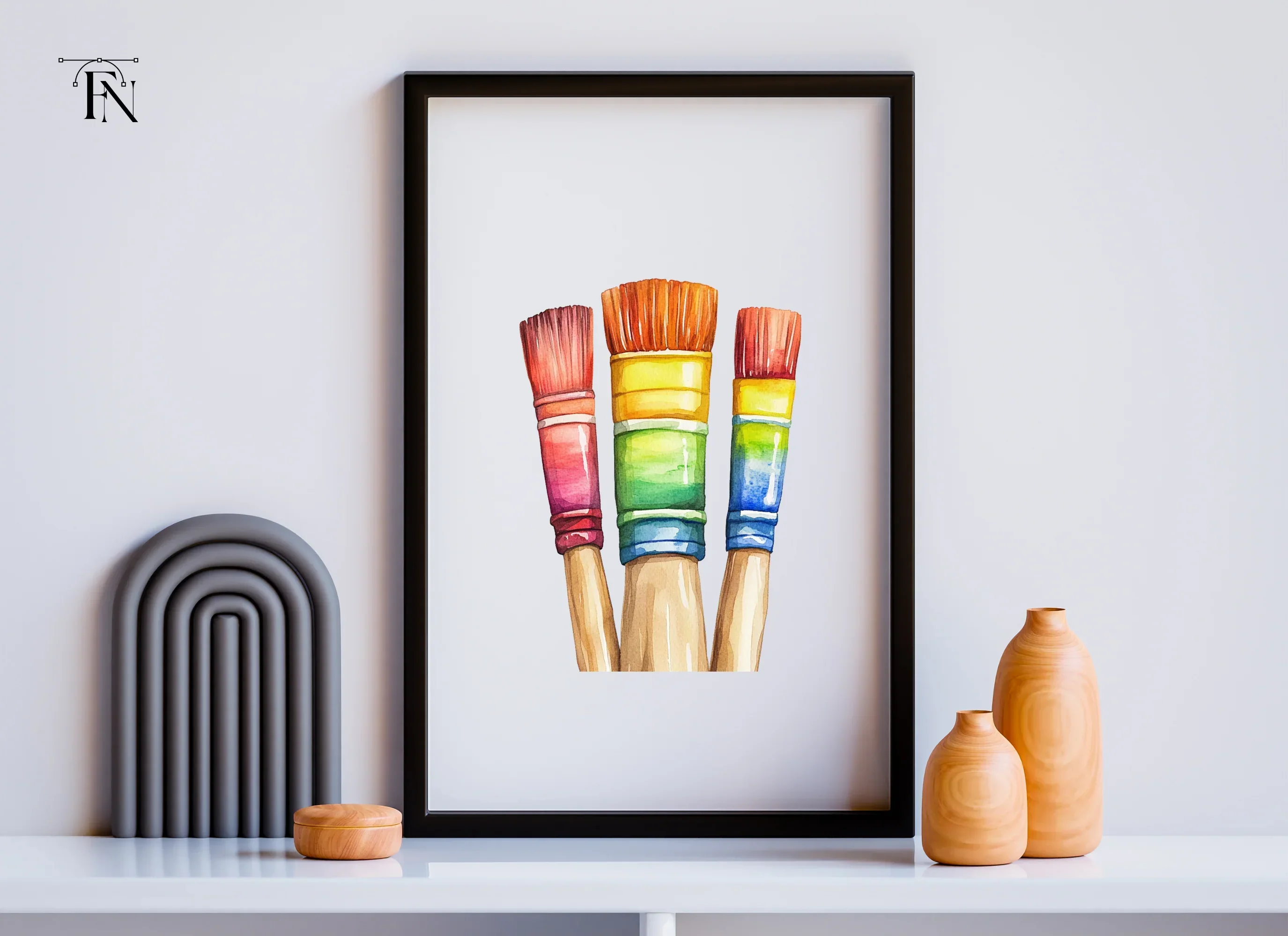 Colorful Paint Brushes Clipart Bundle - Image 5
