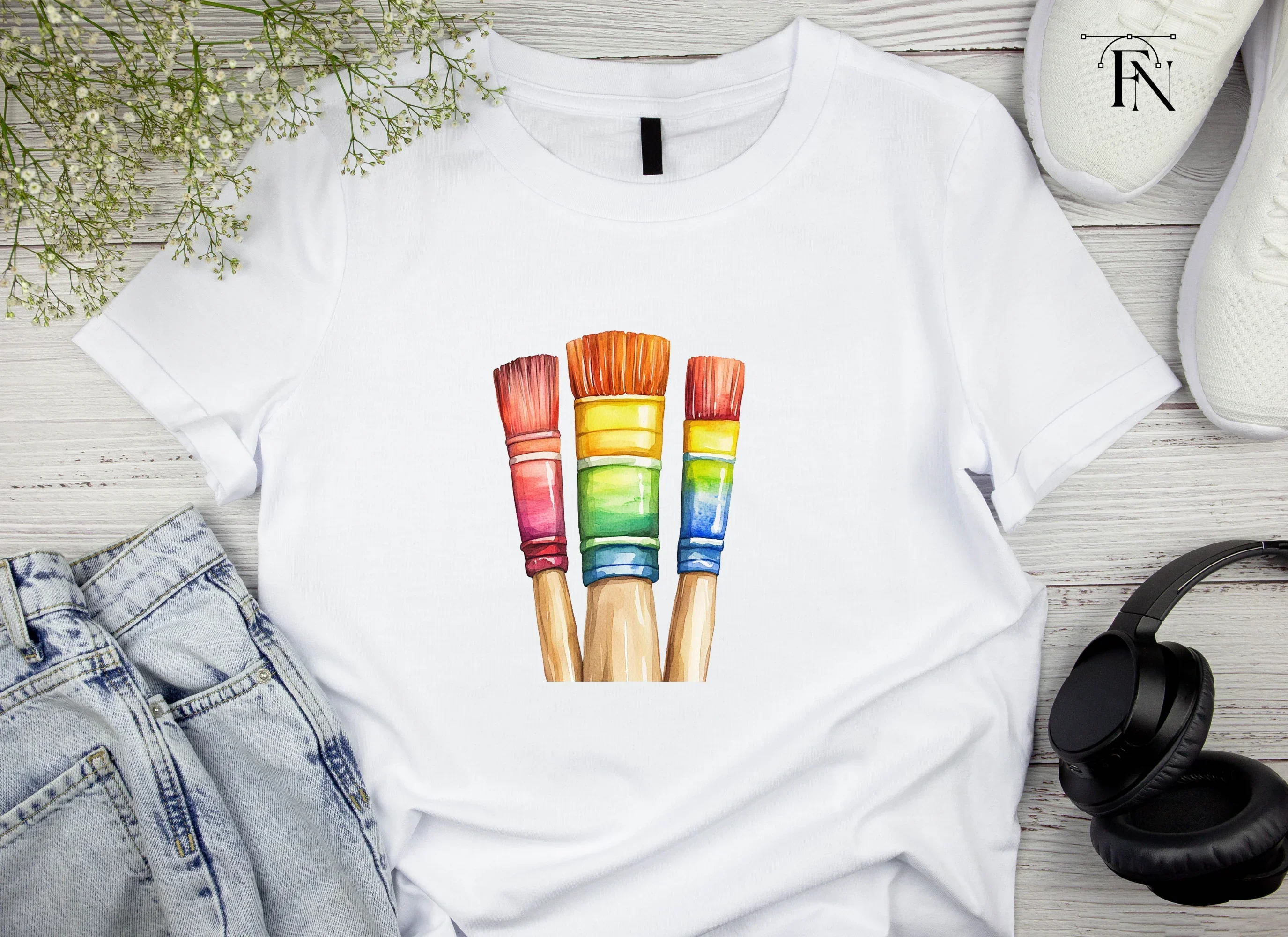 Colorful Paint Brushes Clipart Bundle - Image 6