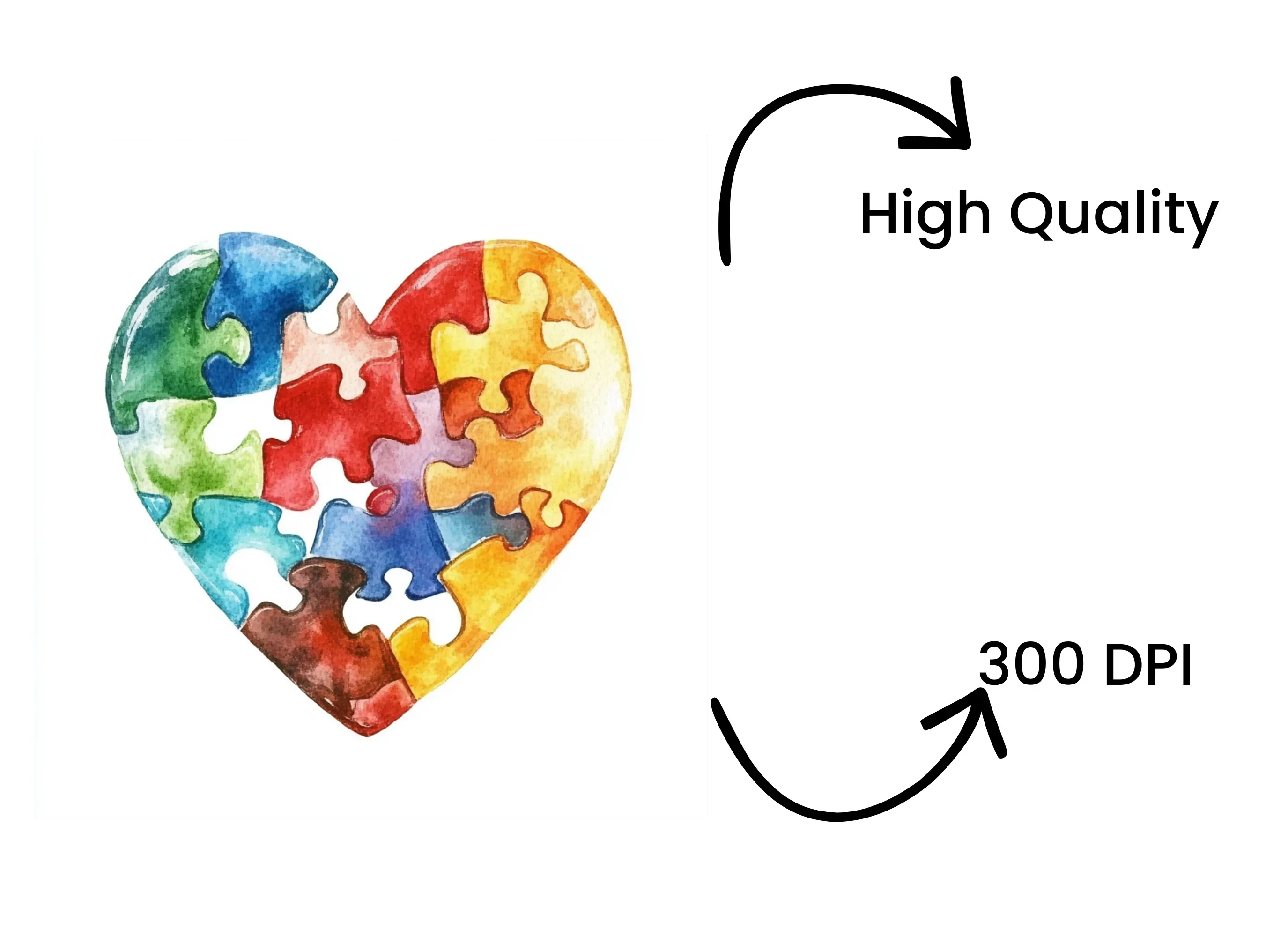 Colorful Puzzle Heart Clipart Bundle - Image 4