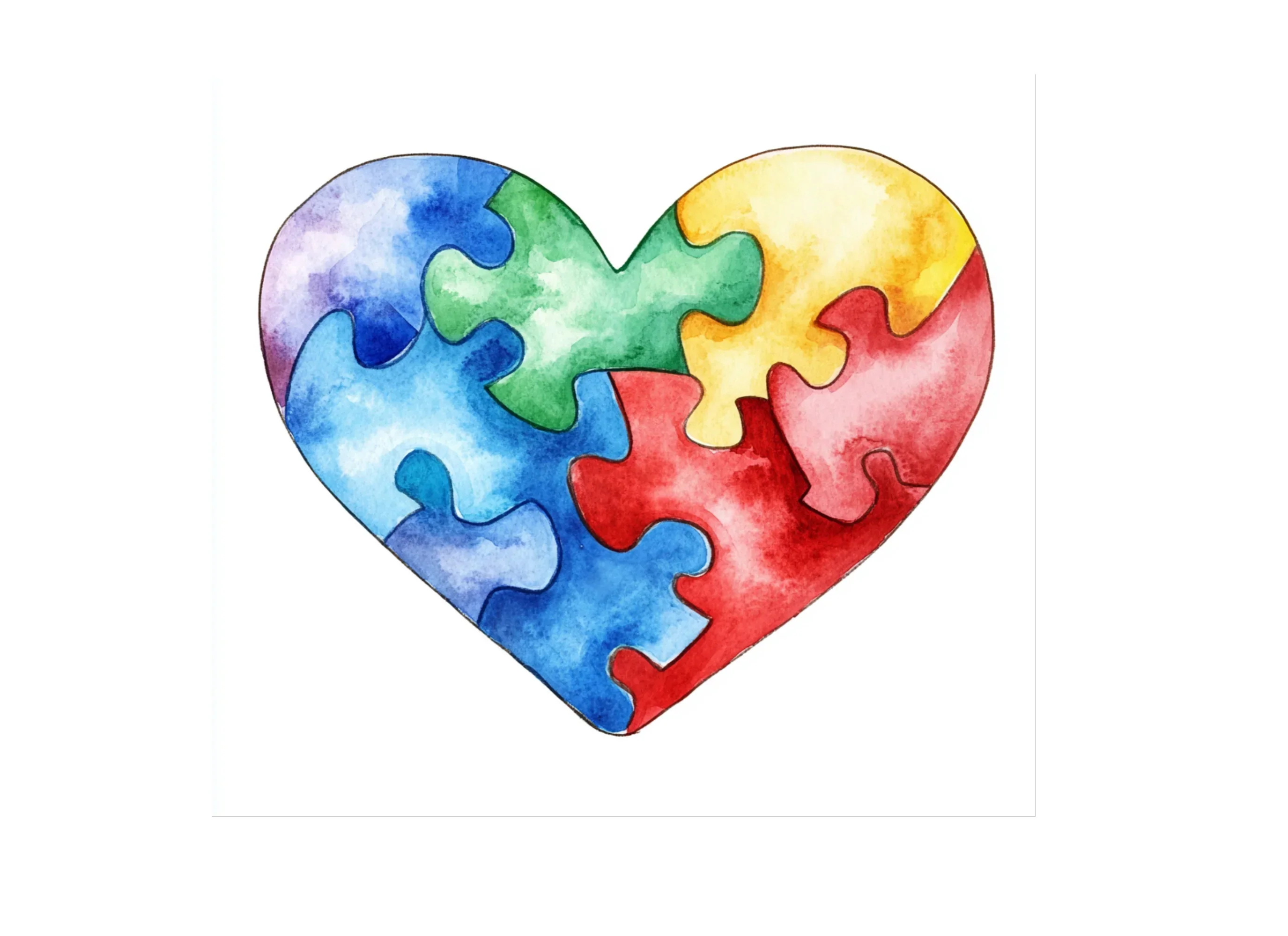 Colorful Puzzle Heart Clipart Bundle - Image 2