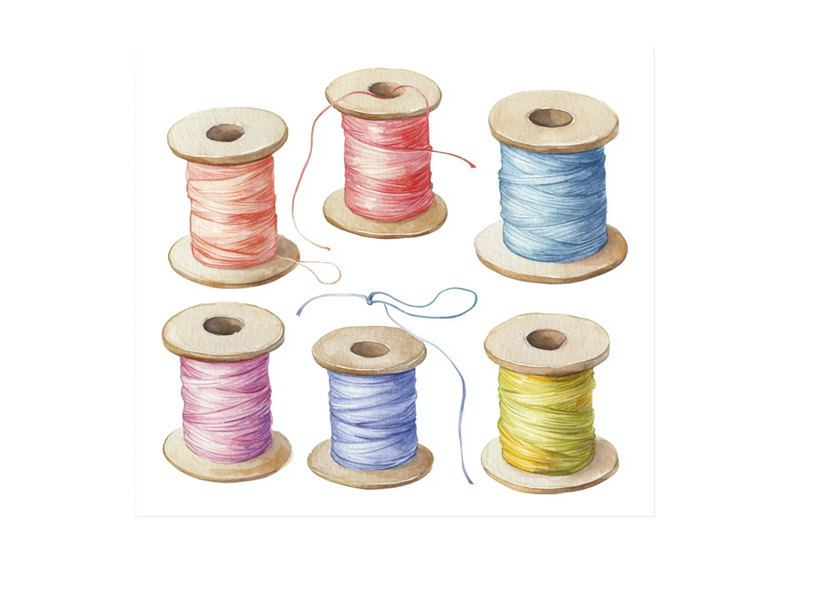Colorful Sewing Thread Clipart Bundle - Image 2
