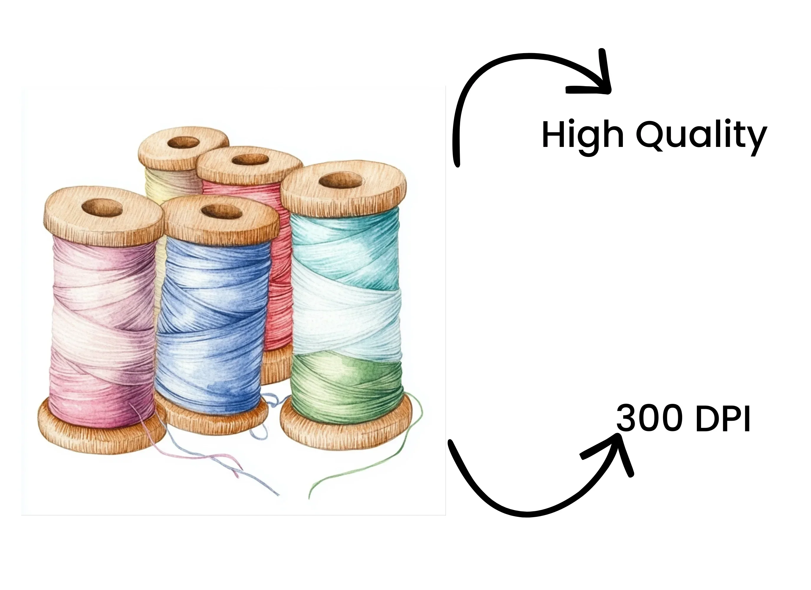 Colorful Sewing Thread Clipart Bundle - Image 4