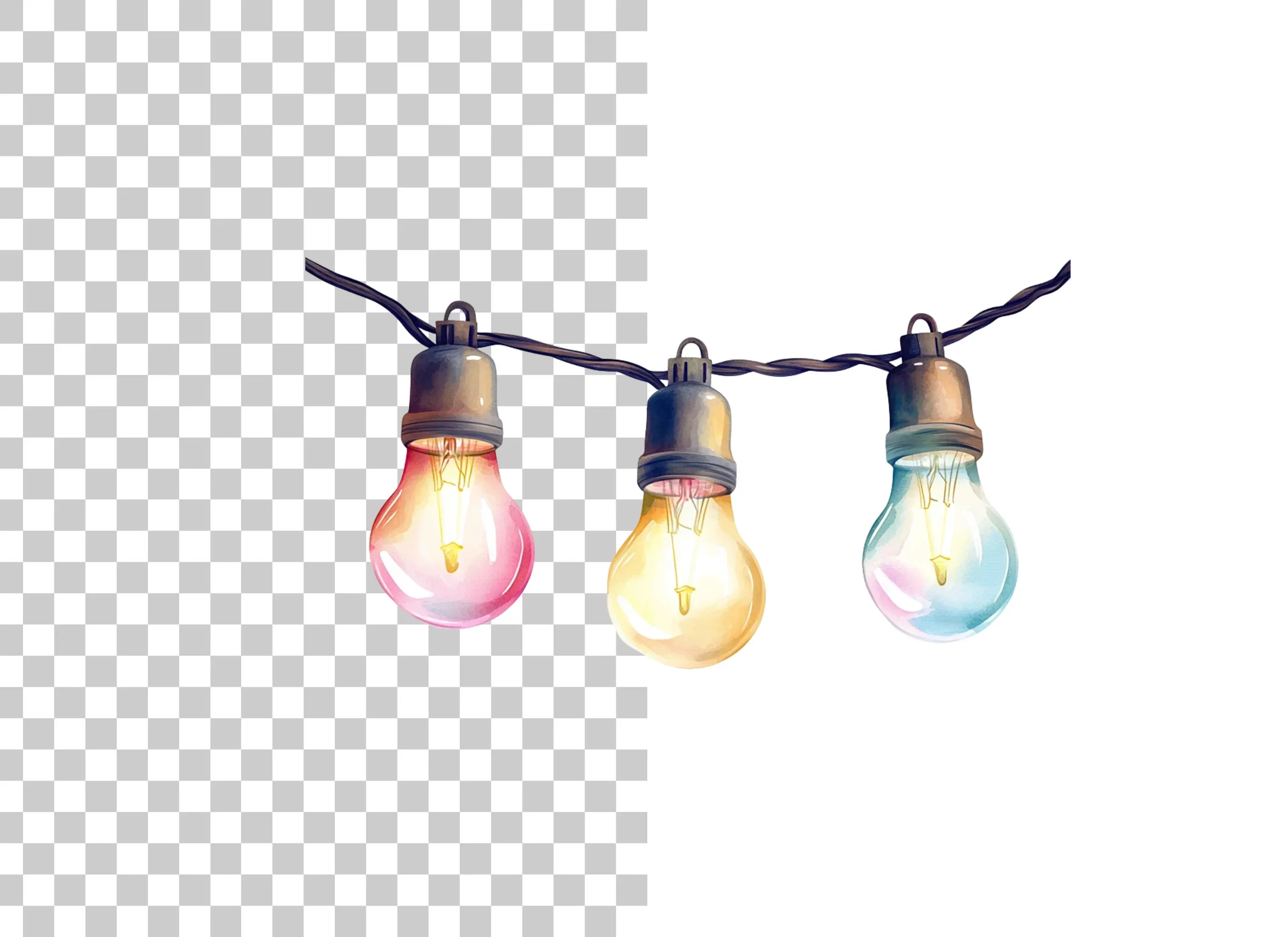 Colorful String Lights Clipart Bundle - Image 2