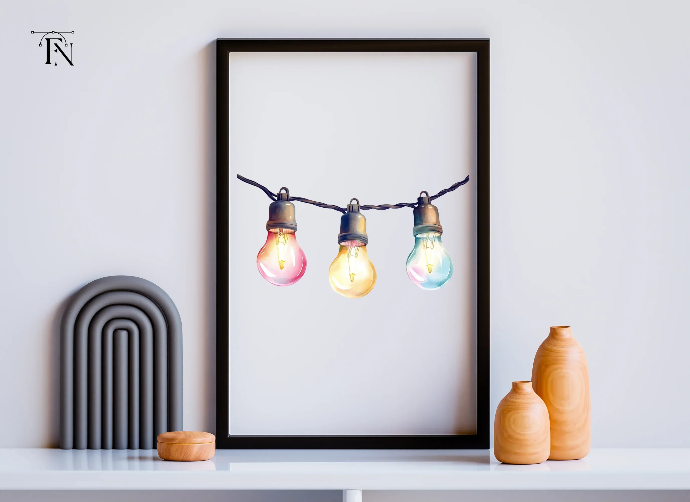 Colorful String Lights Clipart Bundle - Image 6