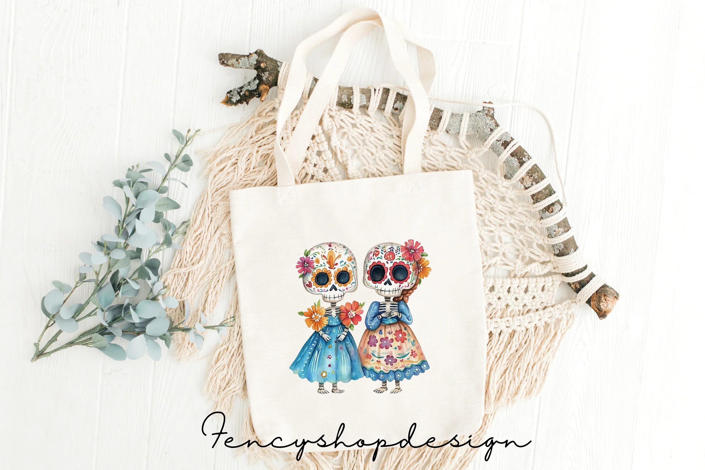 Colorful Sugar Skull Clipart Bundle - Image 2