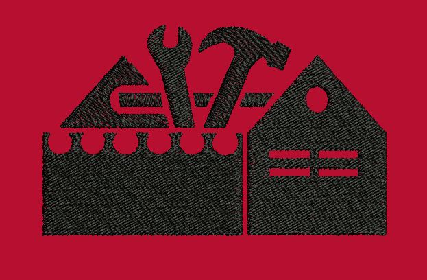 Construction and Maintenance Symbol Array Embroidery Design