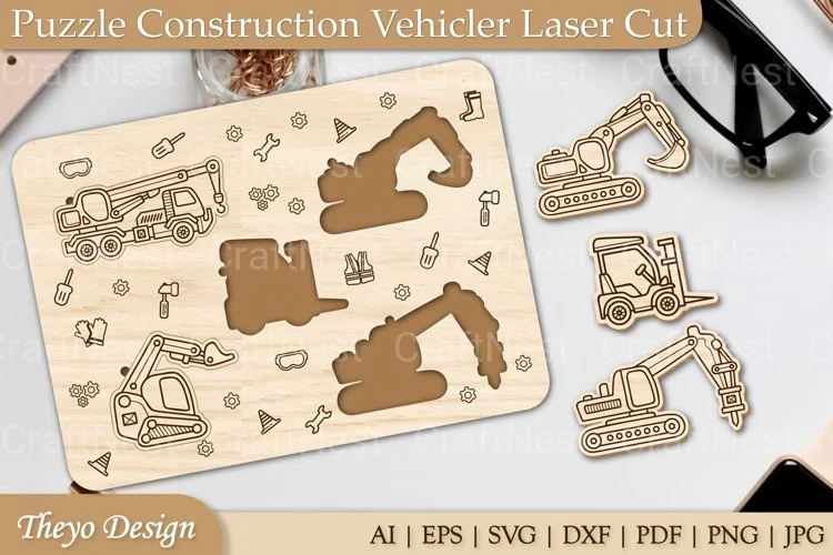 Construction Vehicle Puzzle SVG - Image 2