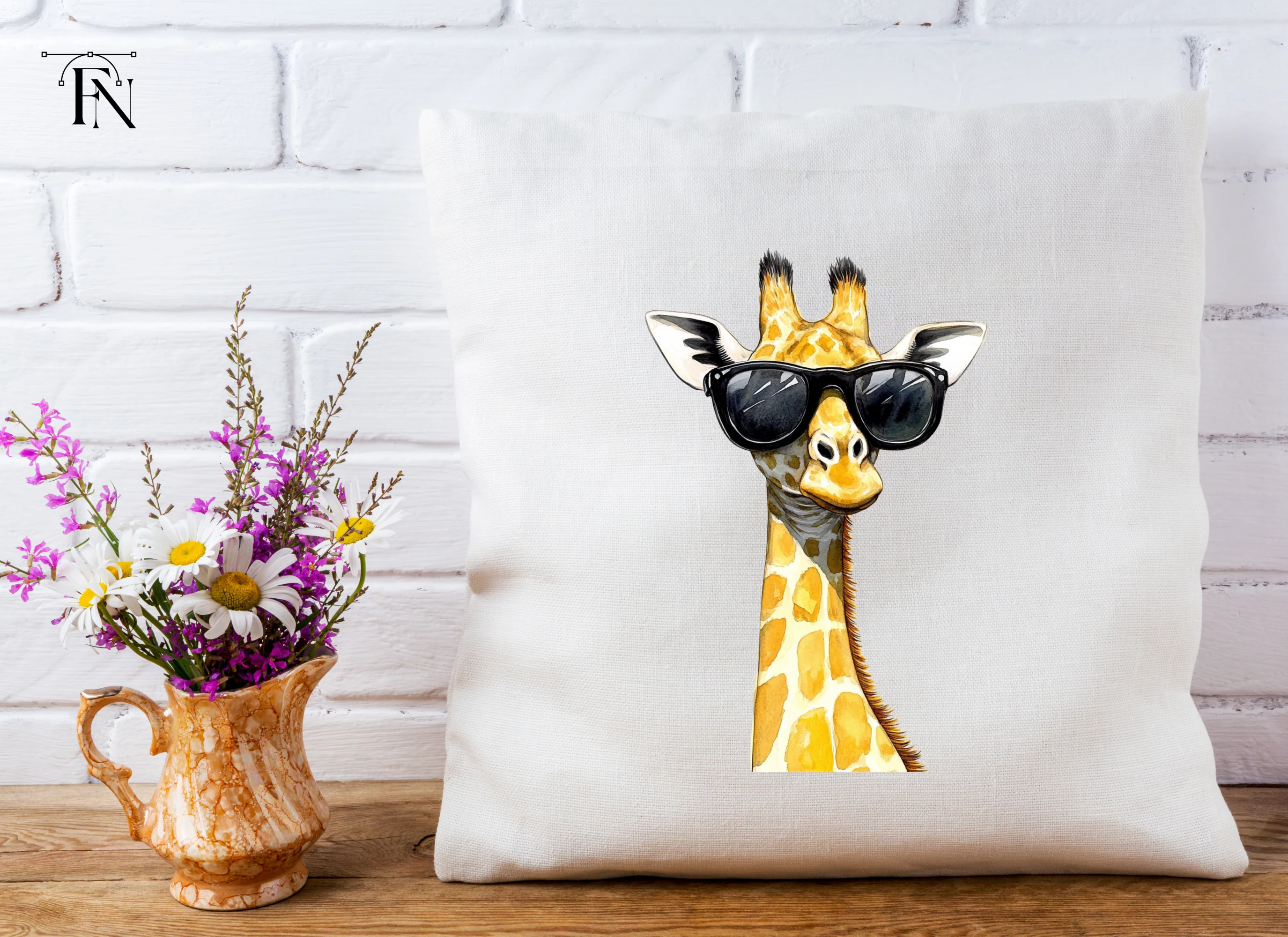 Cool Giraffe With Sunglasses Clipart Bundle - Image 3