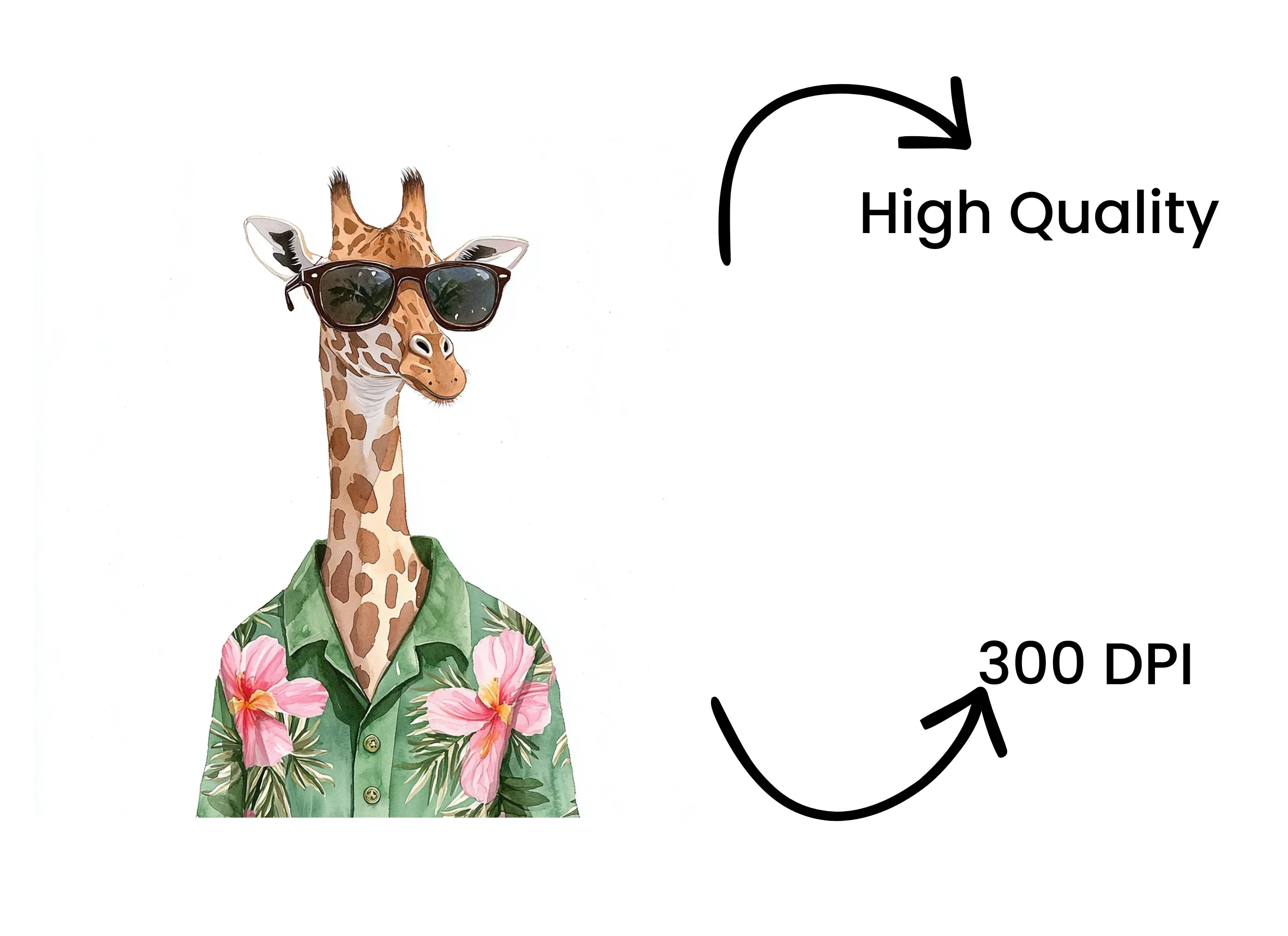 Cool Giraffes with Sunglasses Clipart Bundle - Image 4