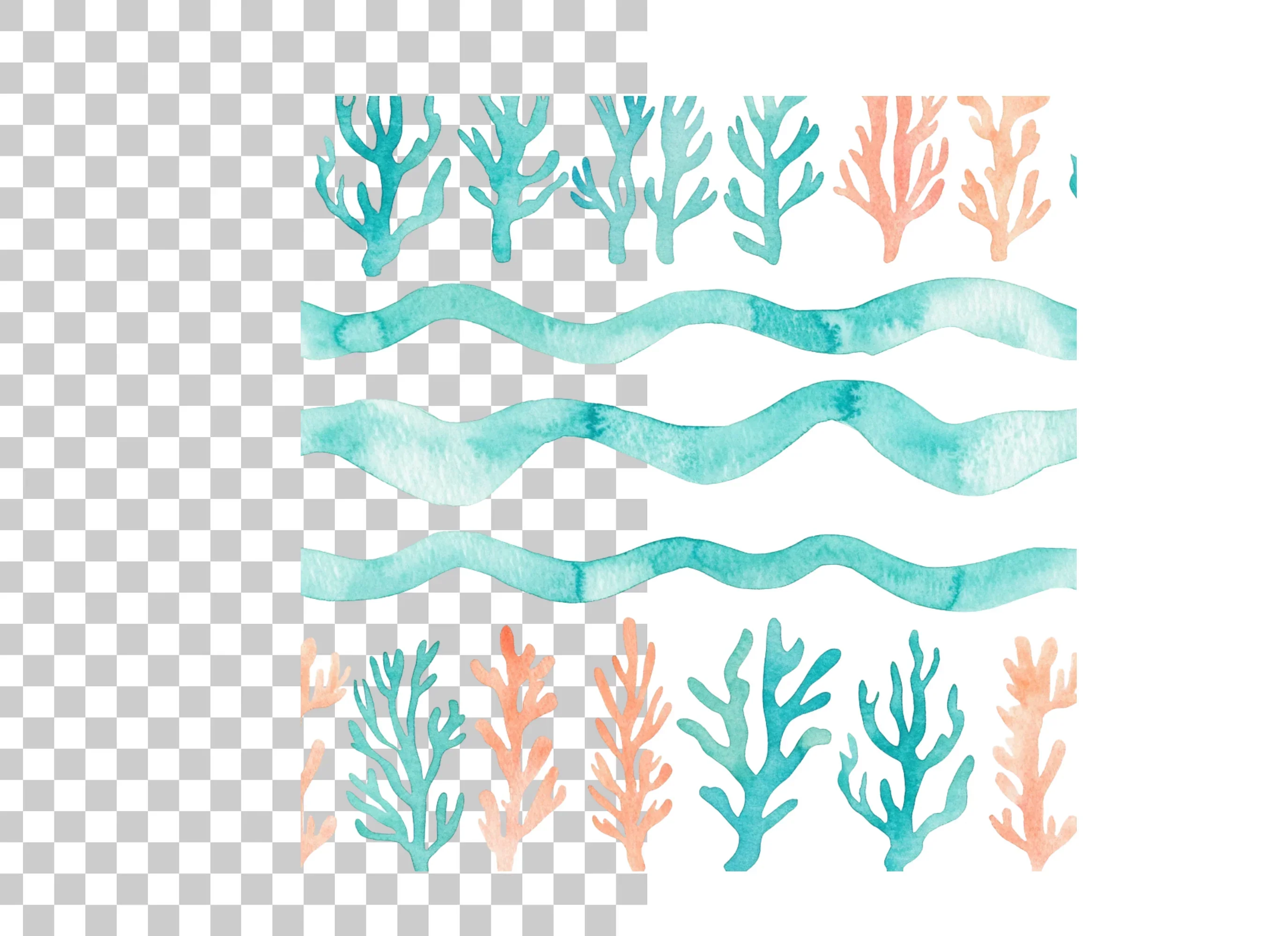 Coral Reef Pattern Clipart Bundle - Image 2