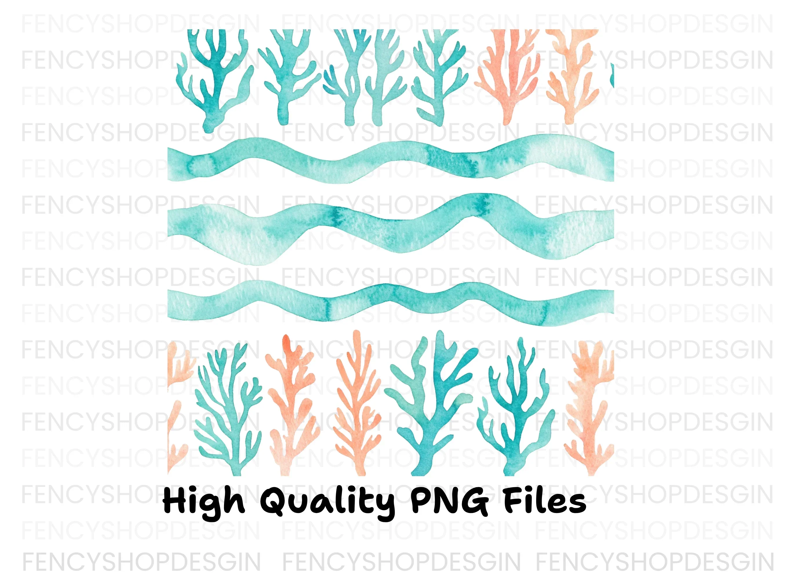 Coral Reef Pattern Clipart Bundle - Image 3