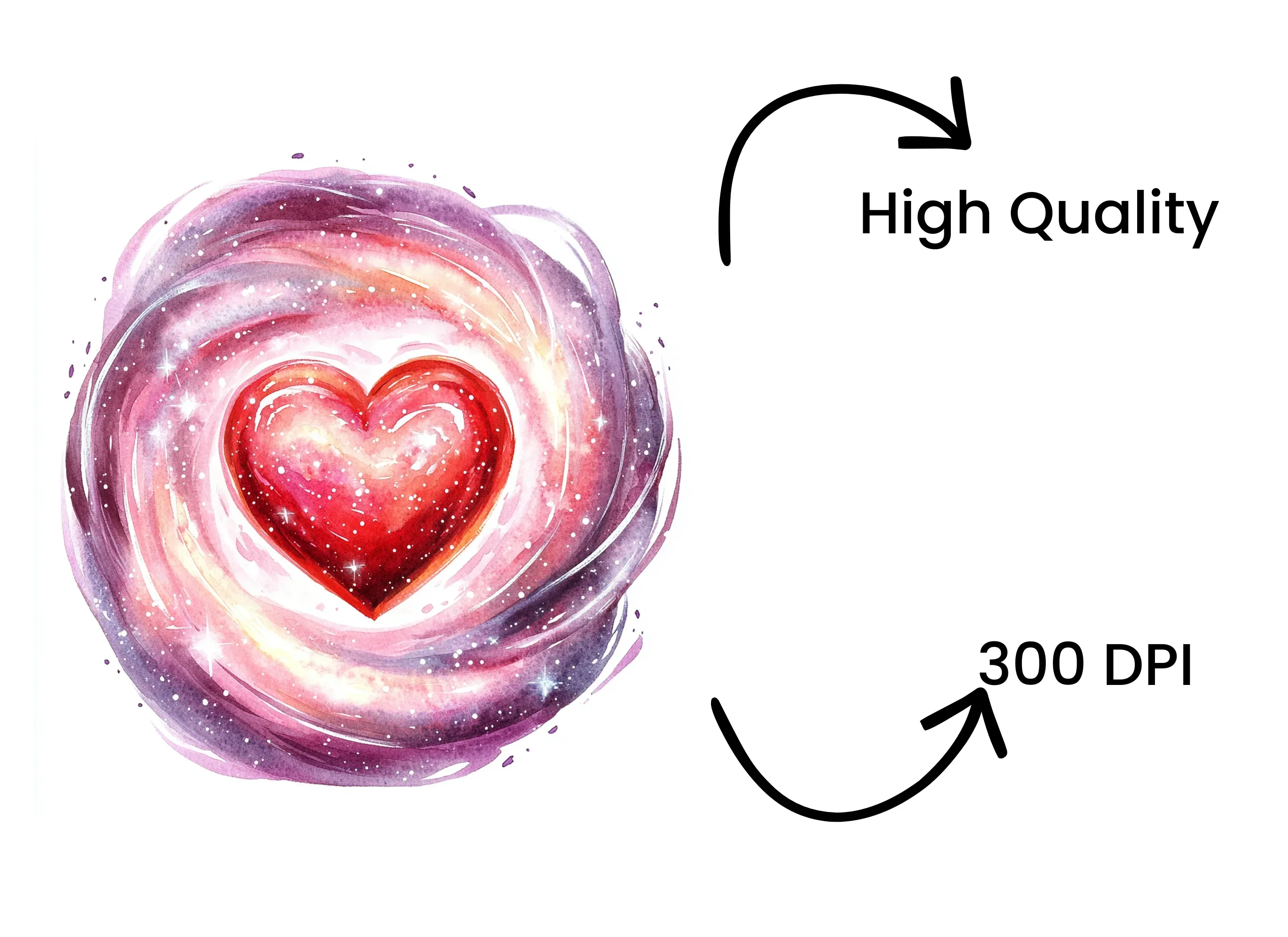 Cosmic Swirl Hearts Clipart Bundle - Image 4