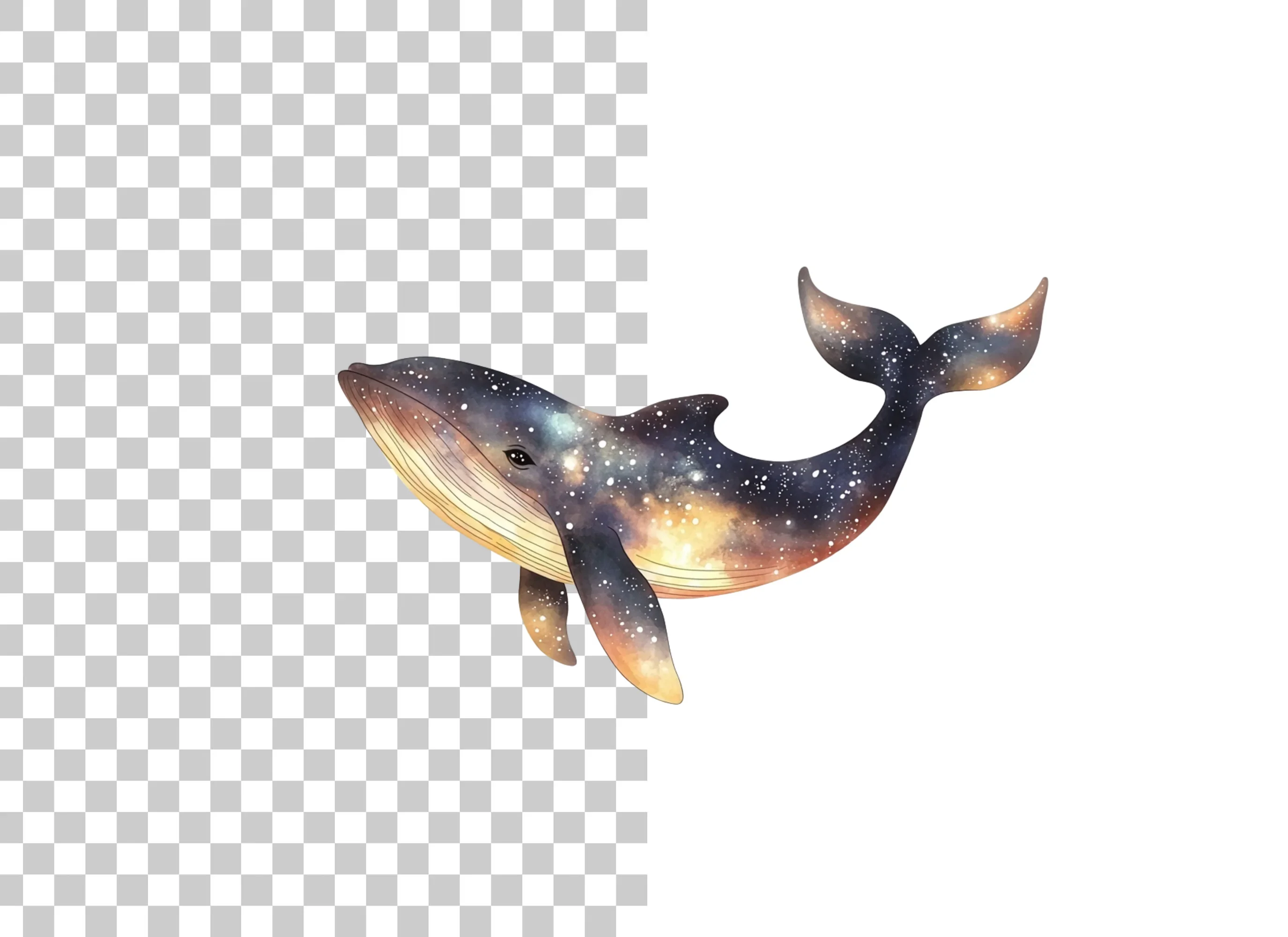 Cosmic Whale Clipart Bundle - Image 2