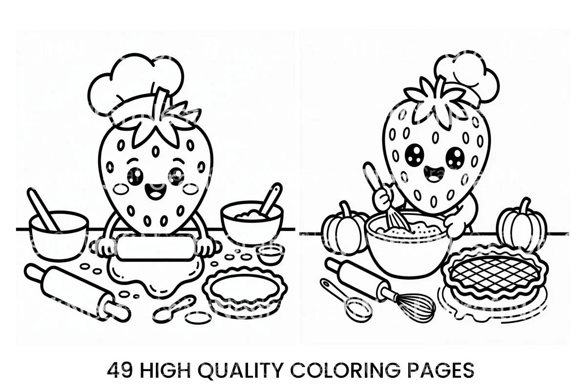 Couple Walking in Autumn Forest Coloring Books