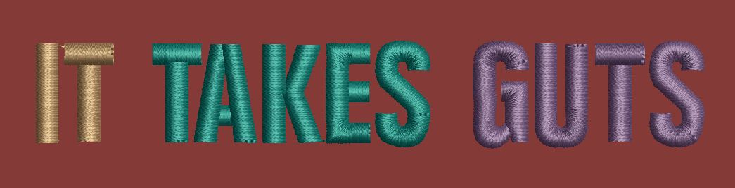 Courageous Words Embroidery Design