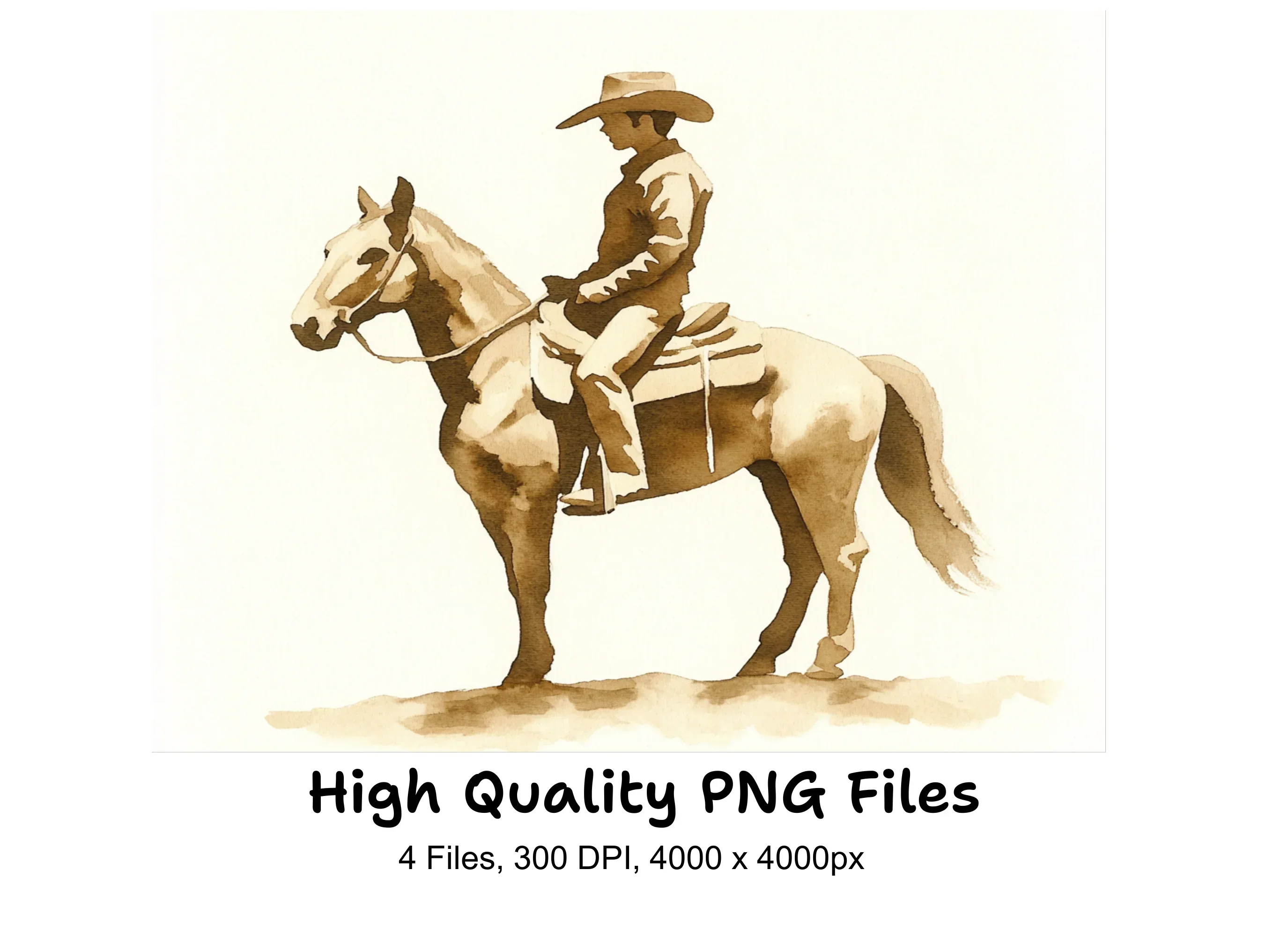 Cowboy Riding Horse Clipart Bundle