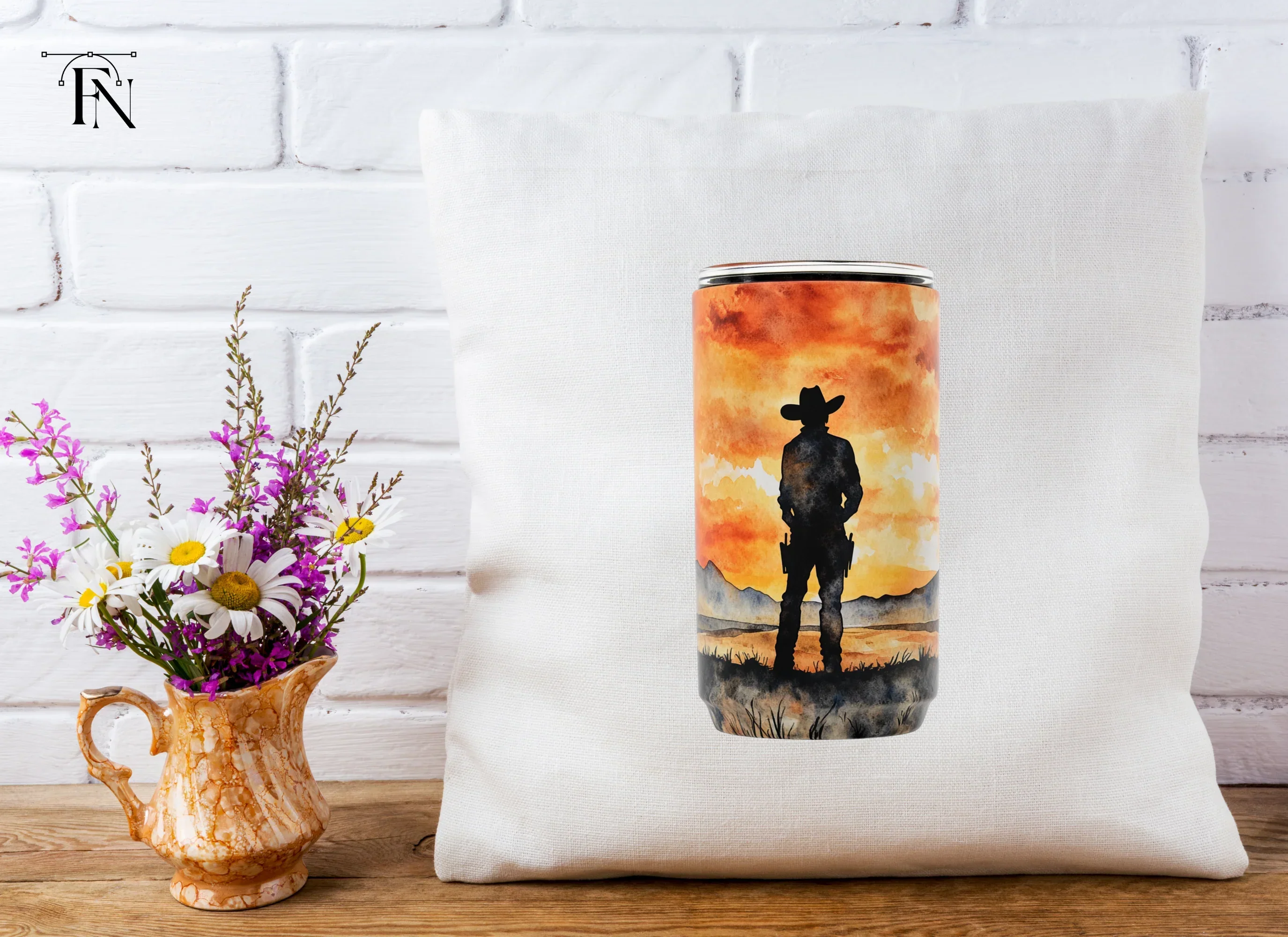 Cowboy Sunset Tumbler Clipart Bundle - Image 5