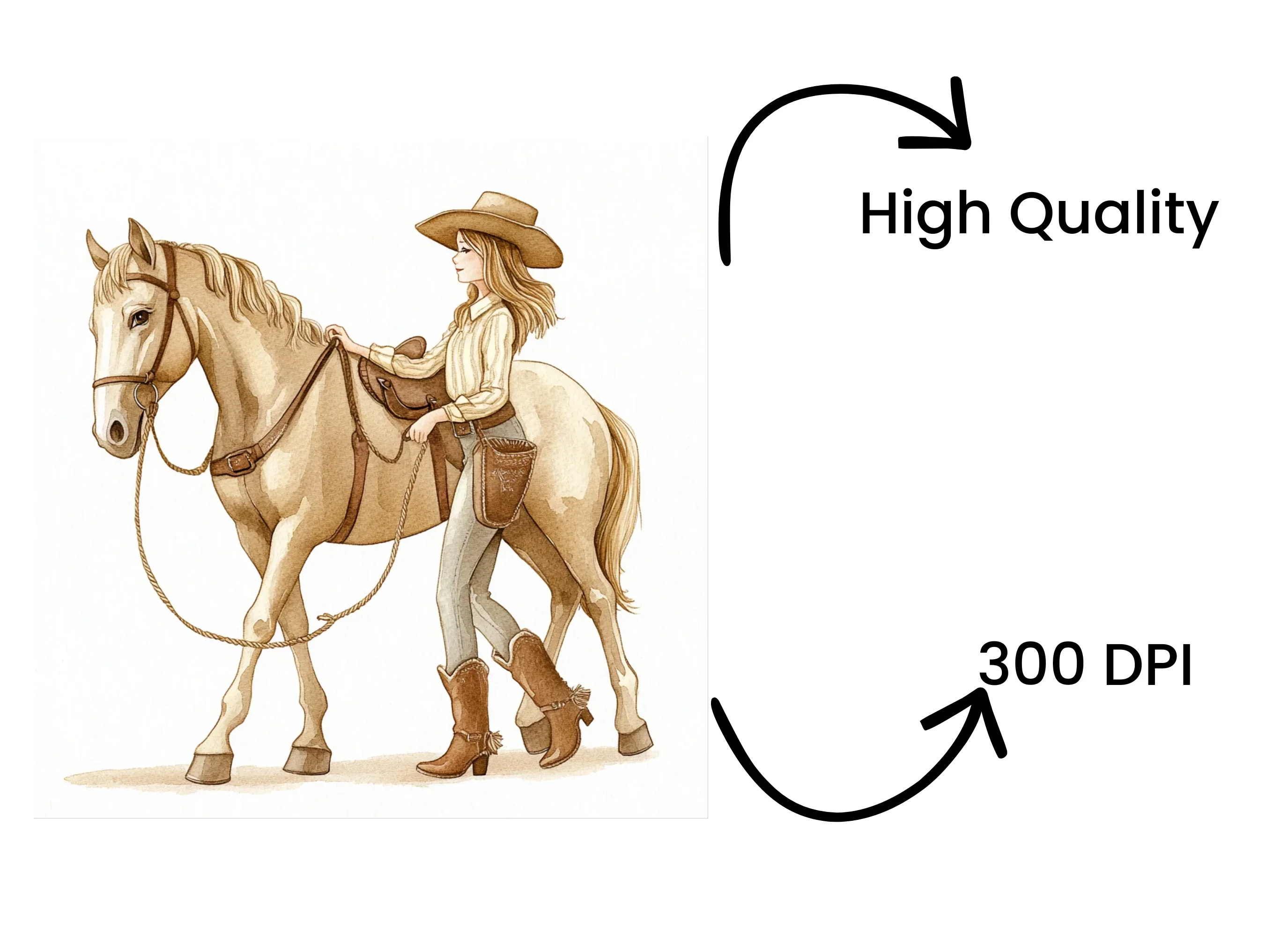 Cowgirl and Horse Clipart Bundle - Image 4