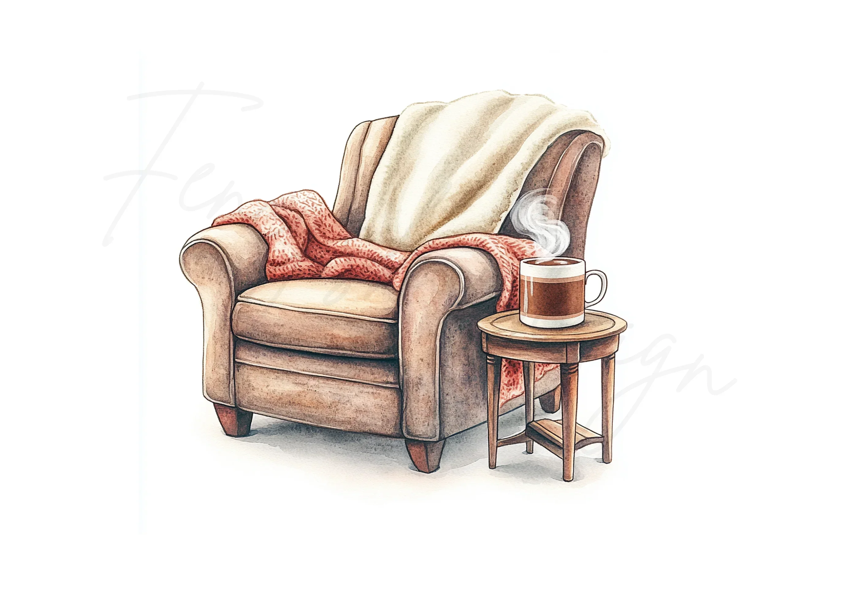Cozy Armchair and Coffee Clipart Bundle - Image 3
