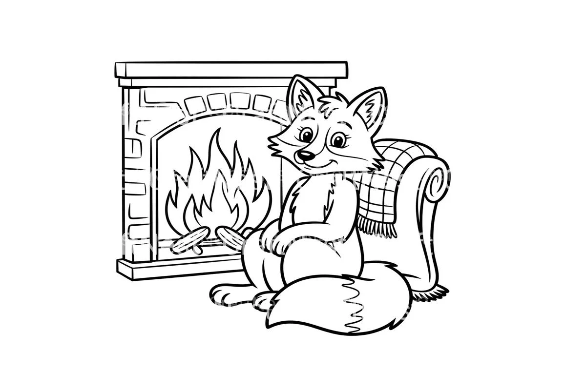 Cozy Autumn Fox Coloring Books - Image 2