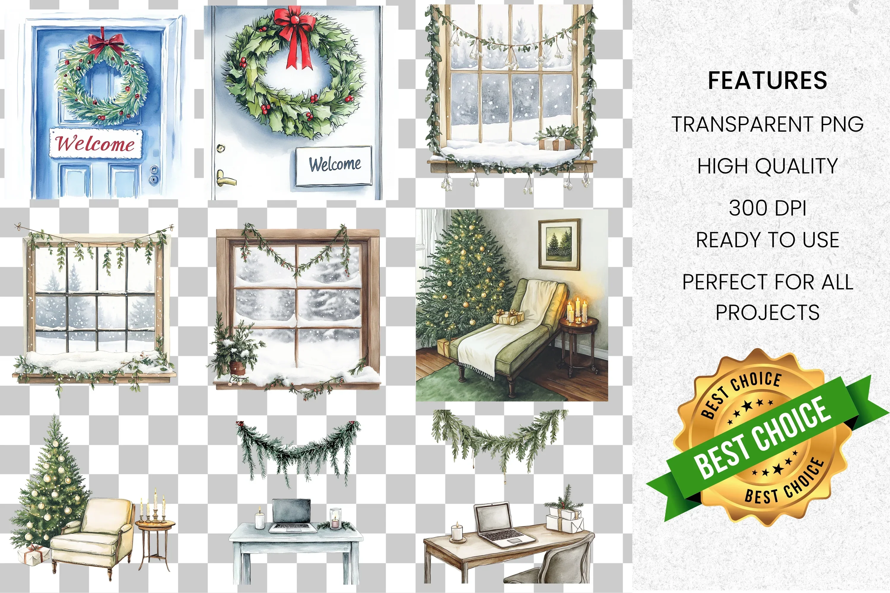 Cozy Christmas Clipart Bundle - Image 2
