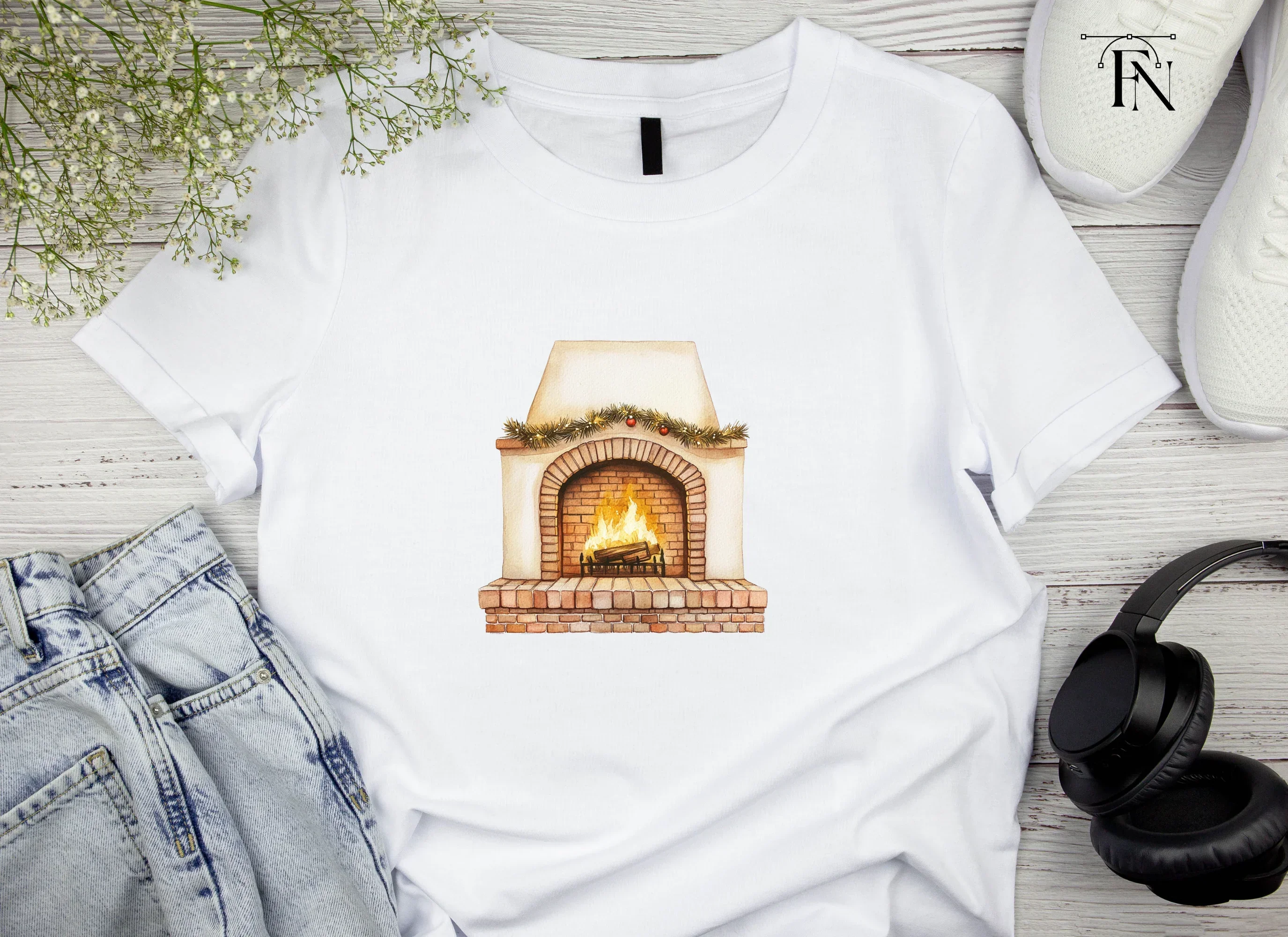 Cozy Christmas Fireplace Clipart Bundle - Image 5