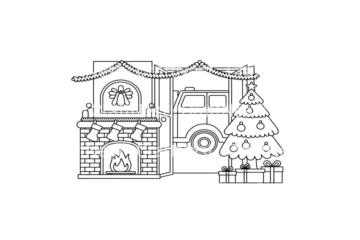 Cozy Christmas Fireplace Coloring Books - Image 4