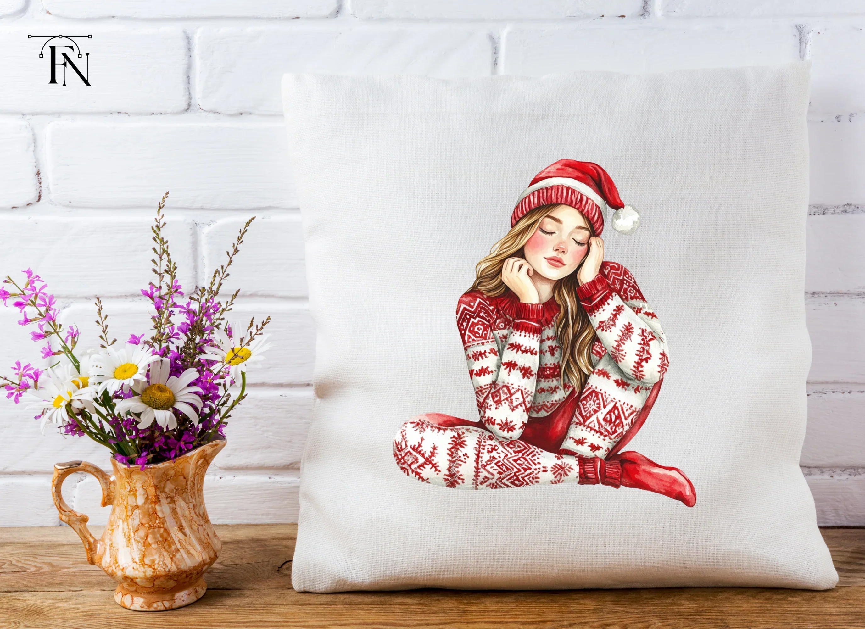 Cozy Christmas Girl Clipart Bundle - Image 4