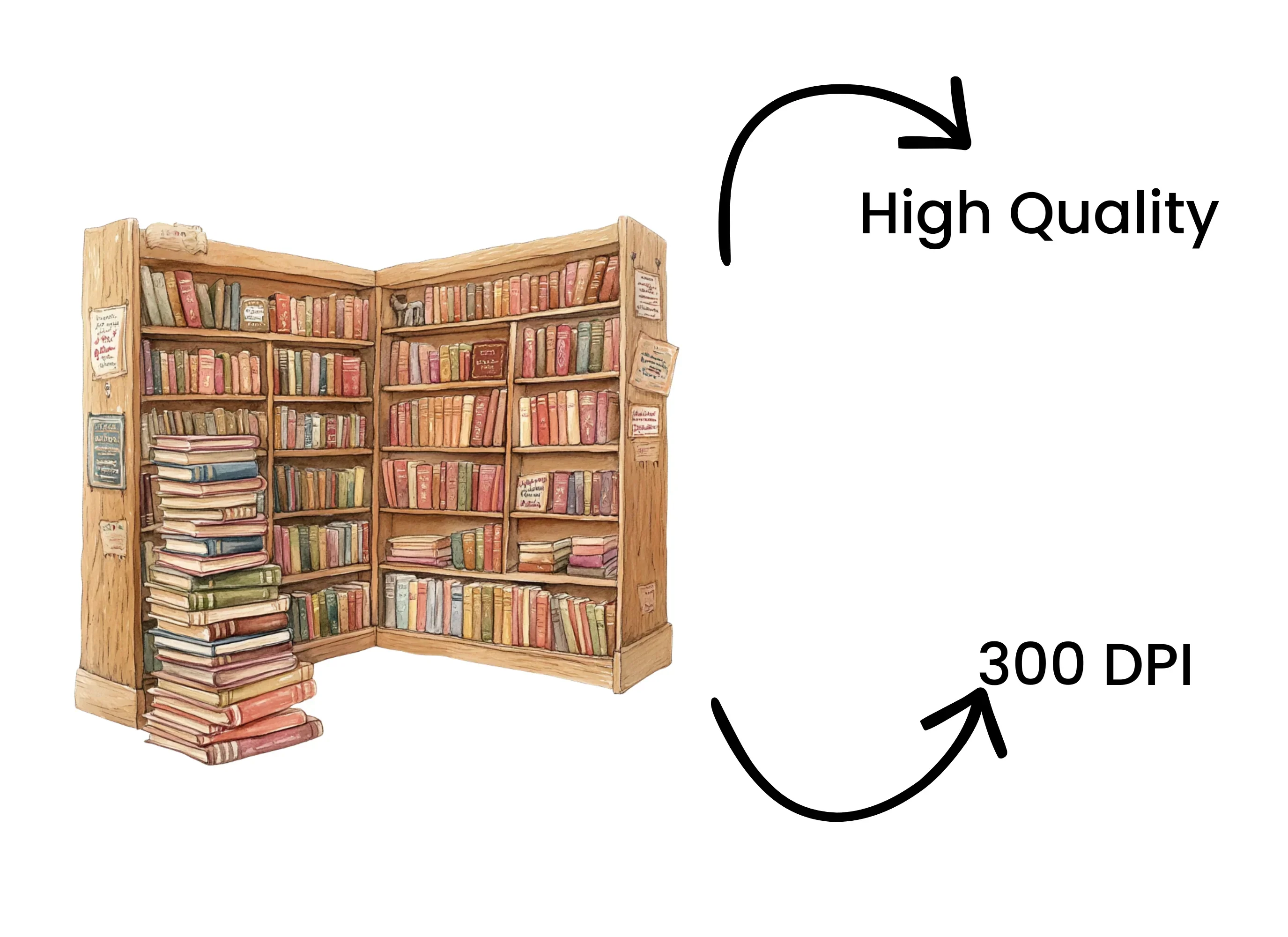 Cozy Corner Bookshelf Clipart Bundle - Image 4