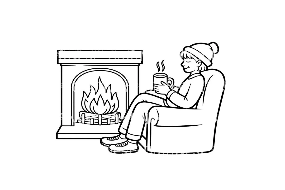 Cozy Fireplace Coloring Books - Image 4