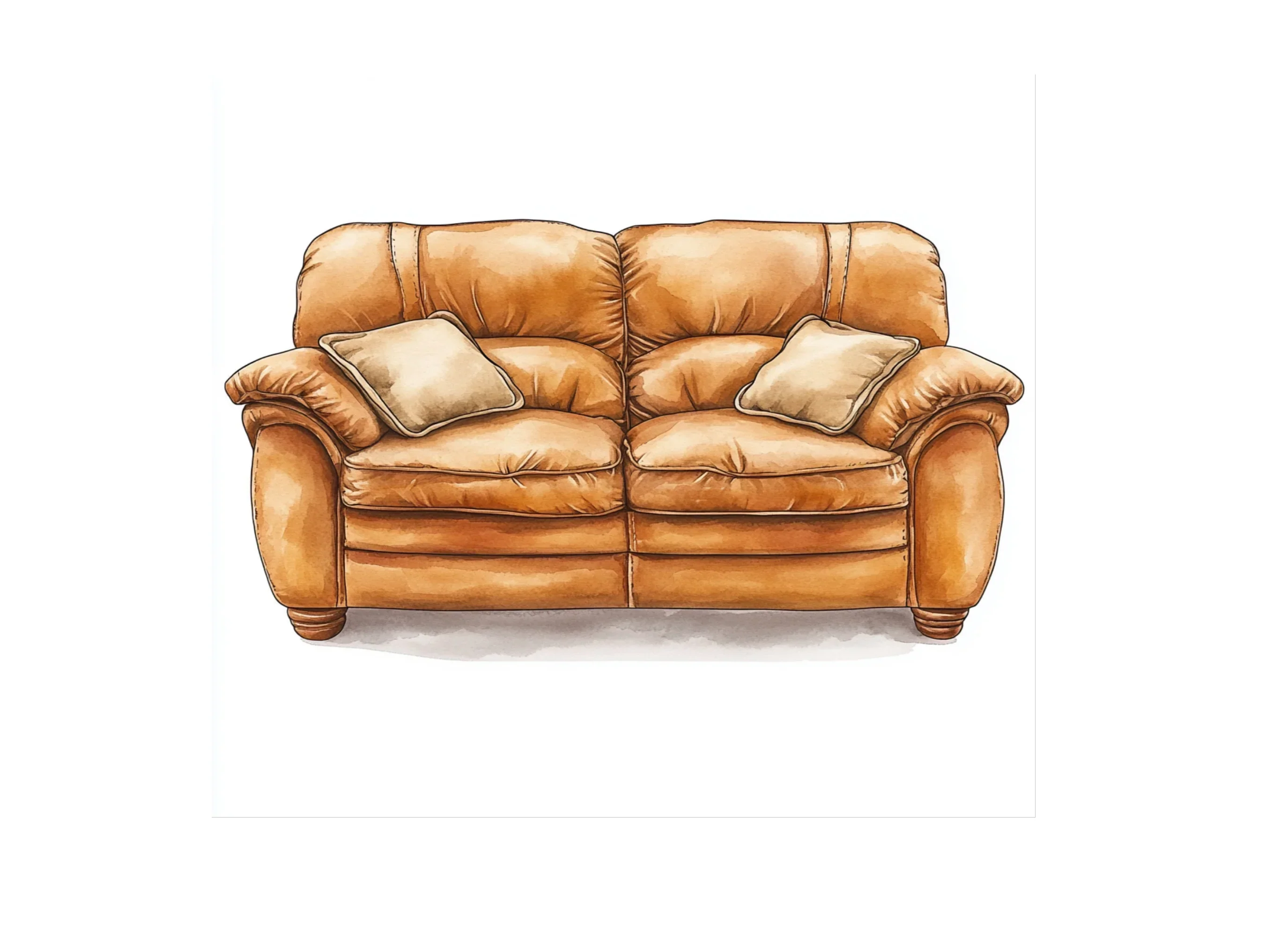 Cozy Leather Sofa Clipart Bundle - Image 3
