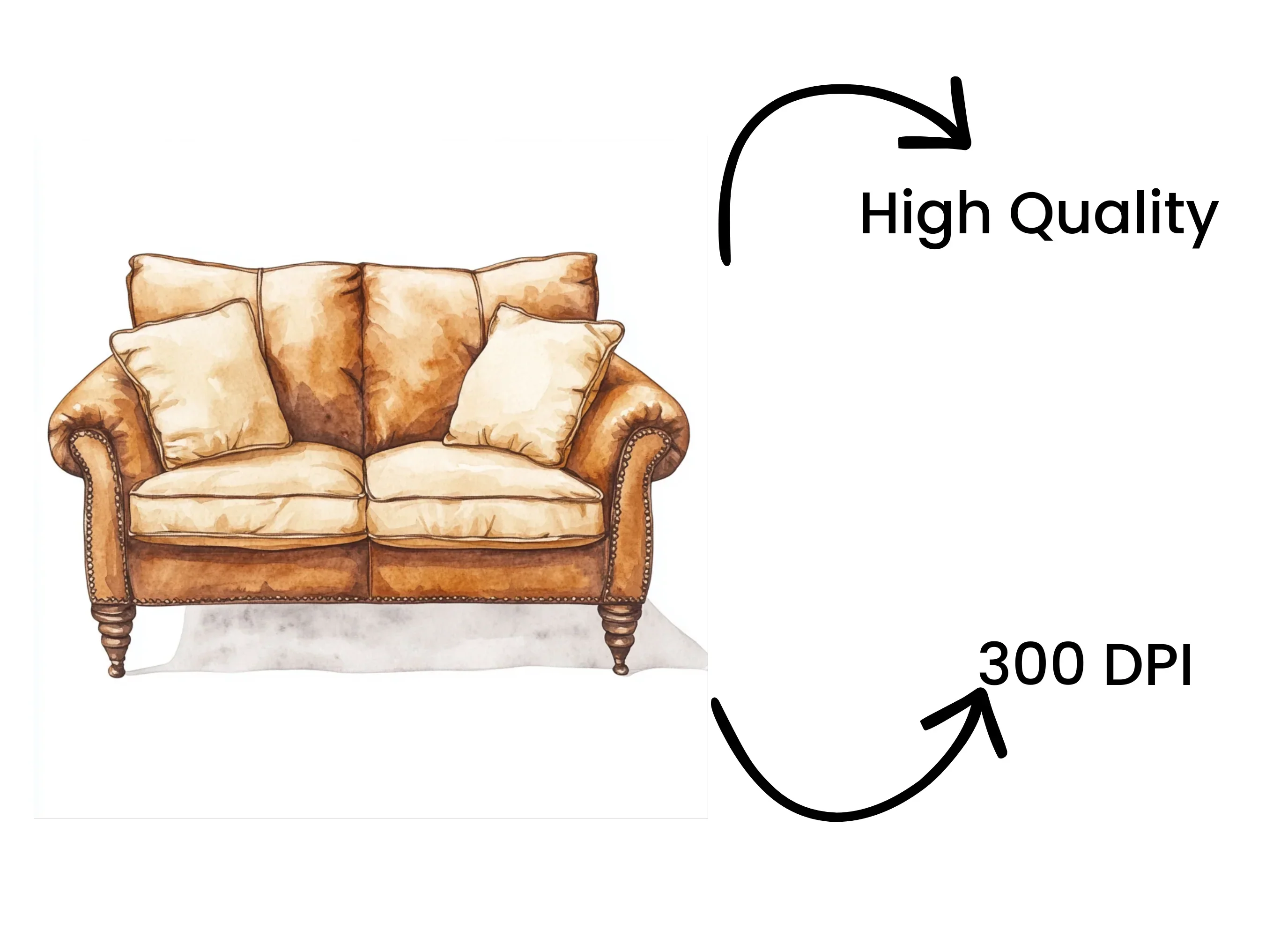 Cozy Leather Sofa Clipart Bundle - Image 4