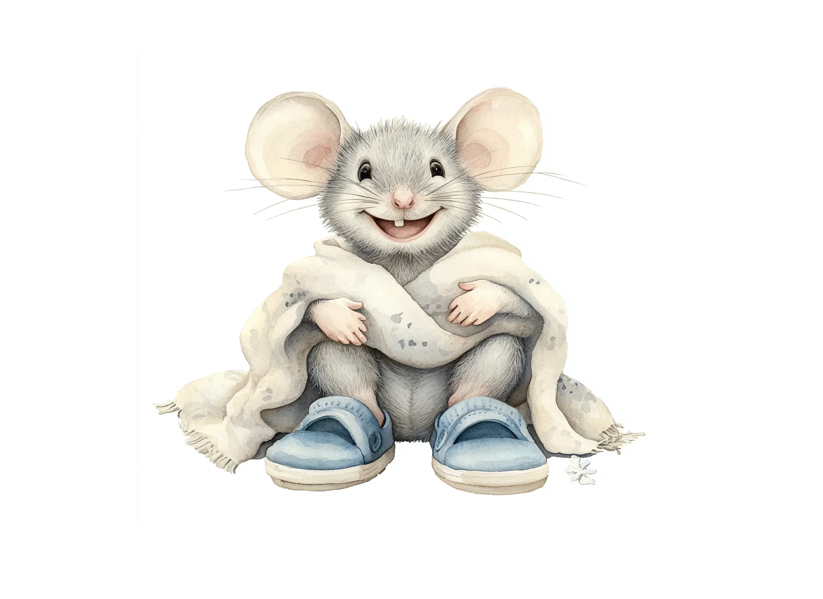 Cozy Mice with Blankets Slippers Clipart Bundle - Image 3