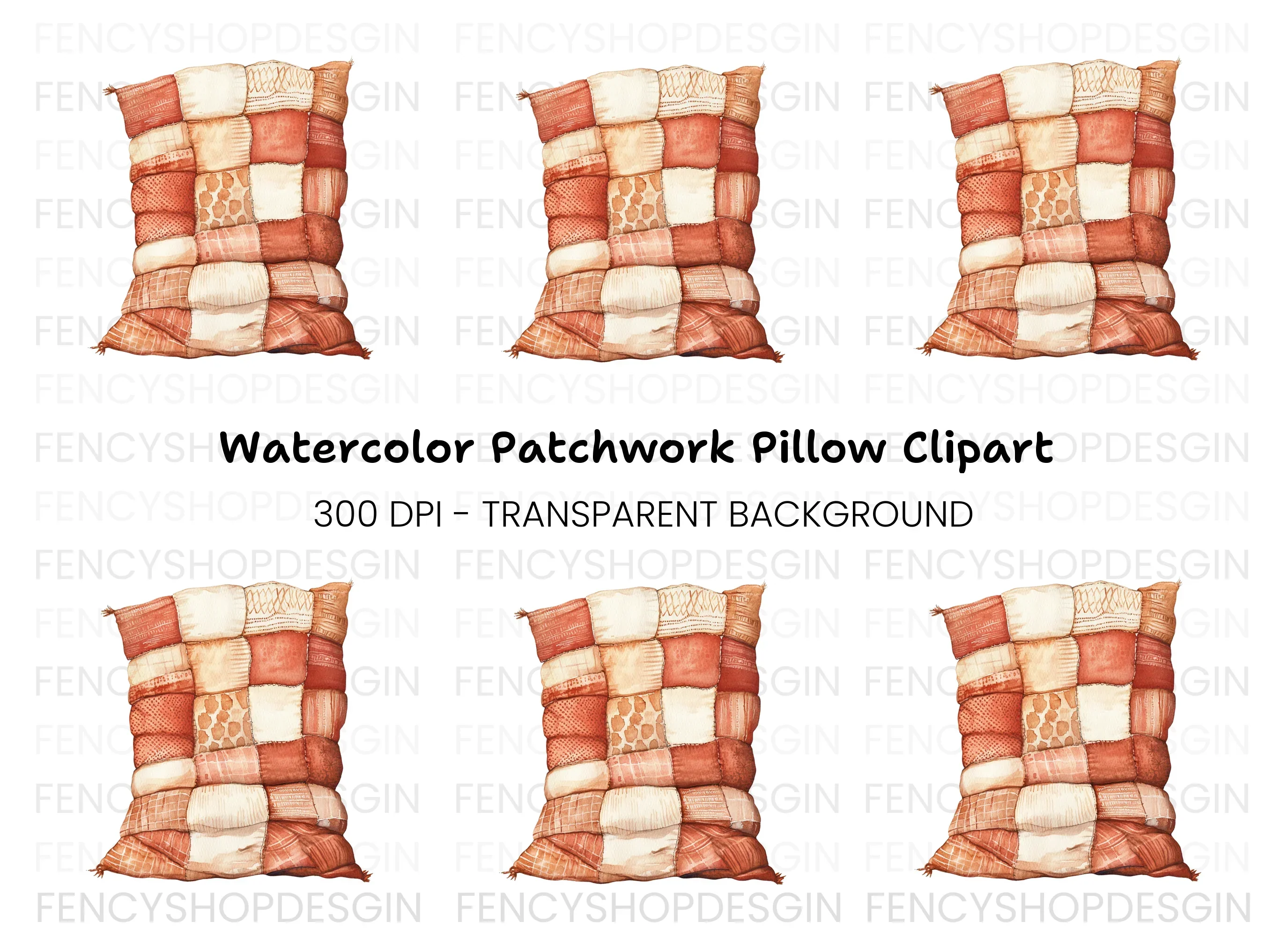 Cozy Patchwork Pillow Clipart Bundle