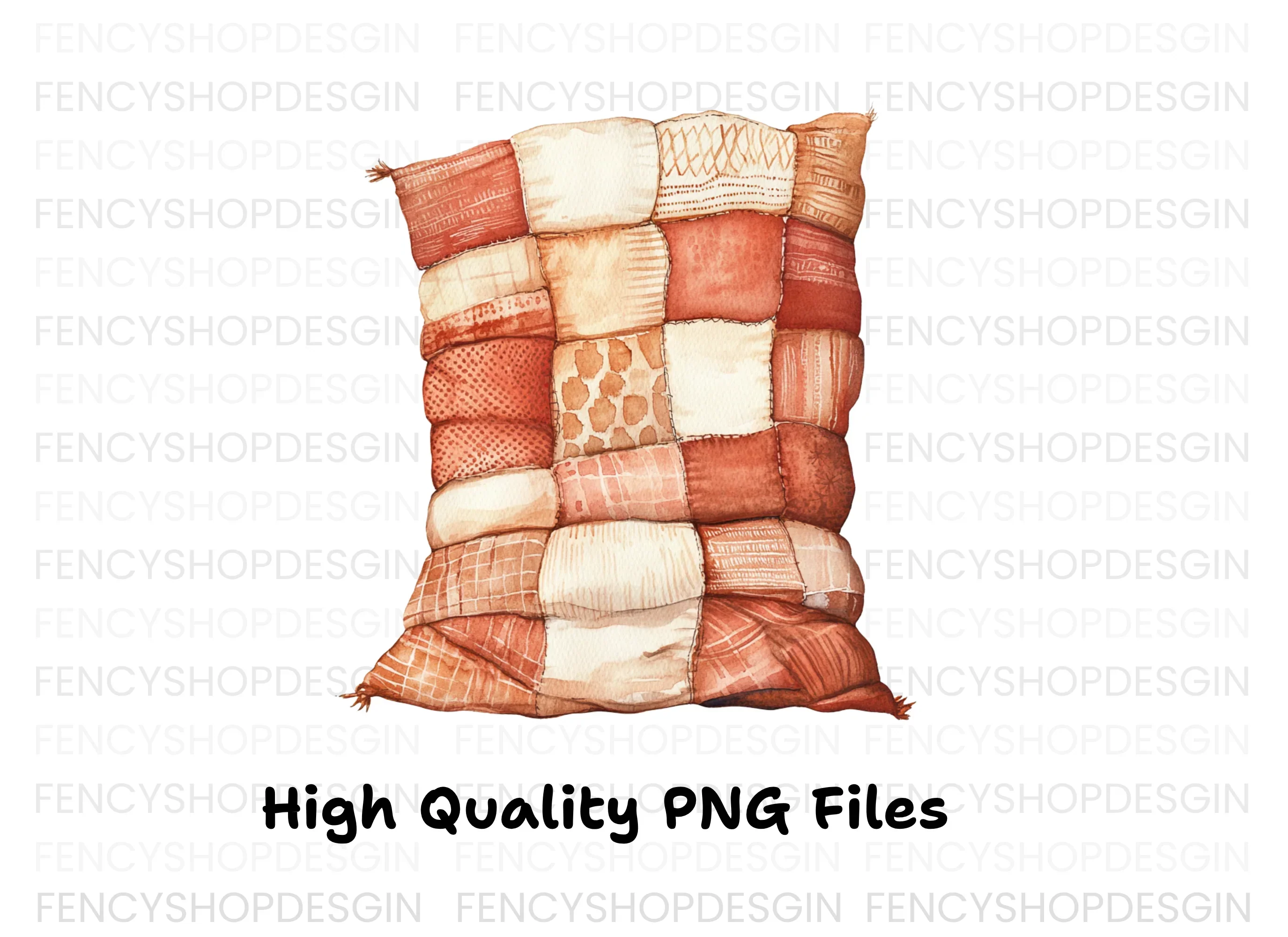 Cozy Patchwork Pillow Clipart Bundle - Image 2