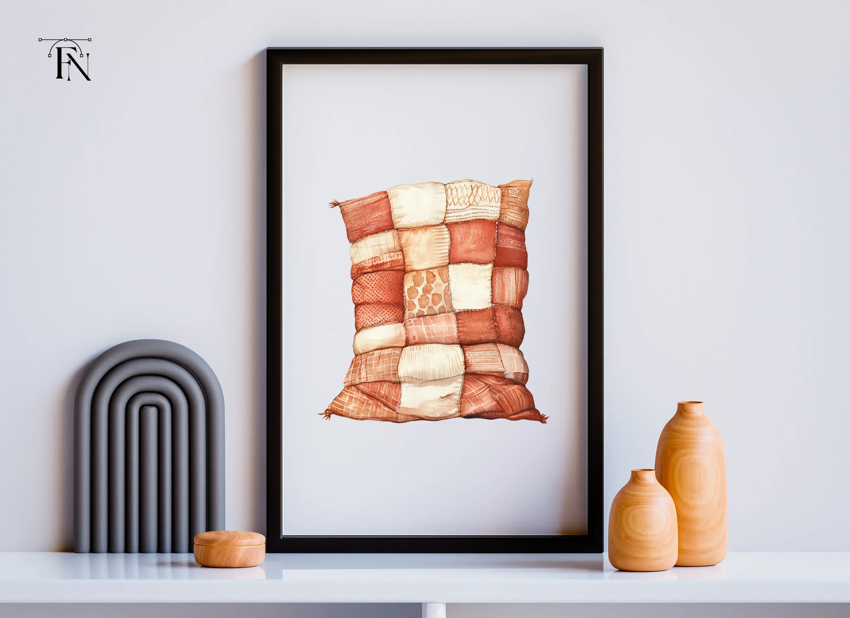 Cozy Patchwork Pillow Clipart Bundle - Image 3