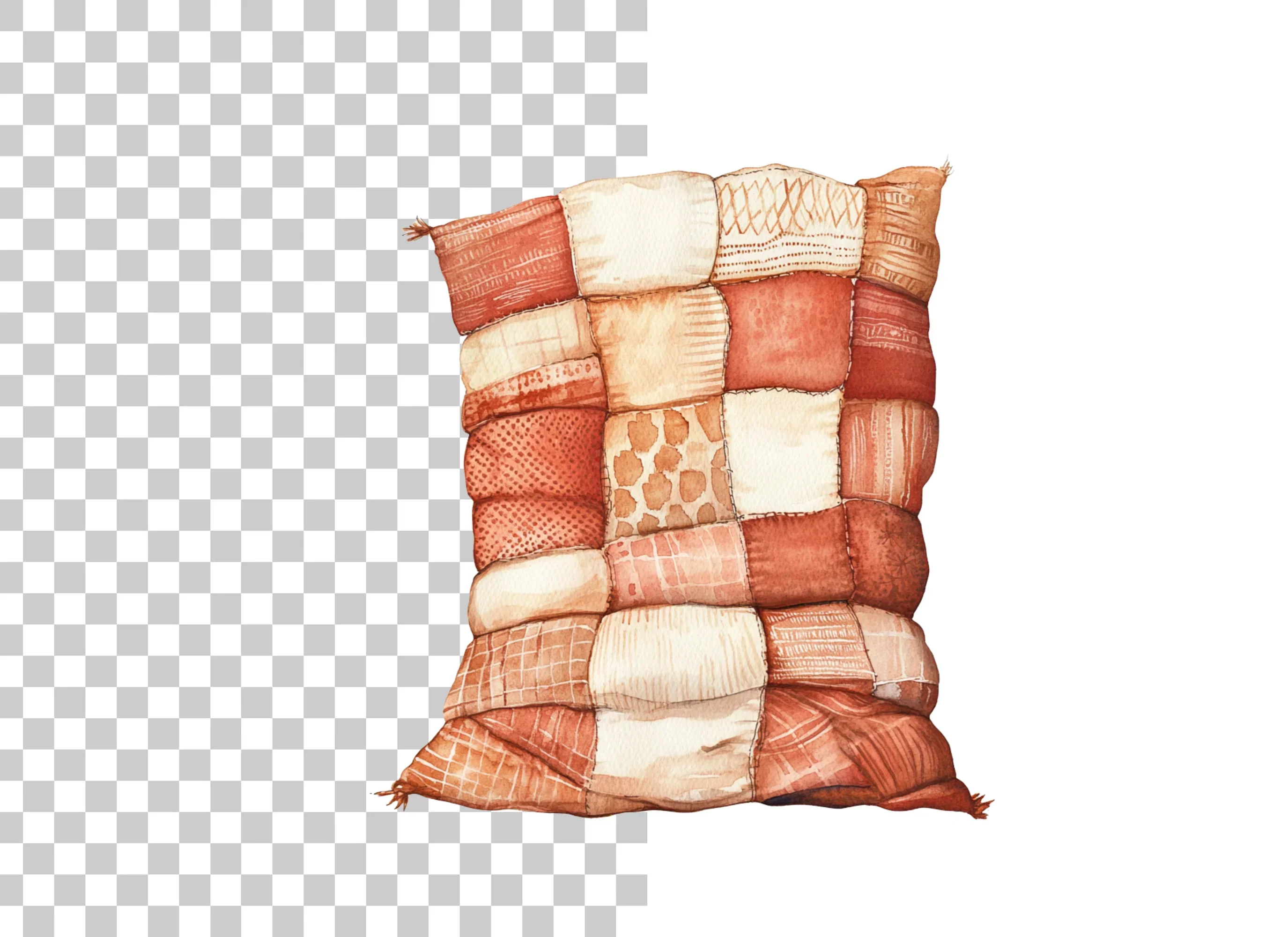 Cozy Patchwork Pillow Clipart Bundle - Image 6