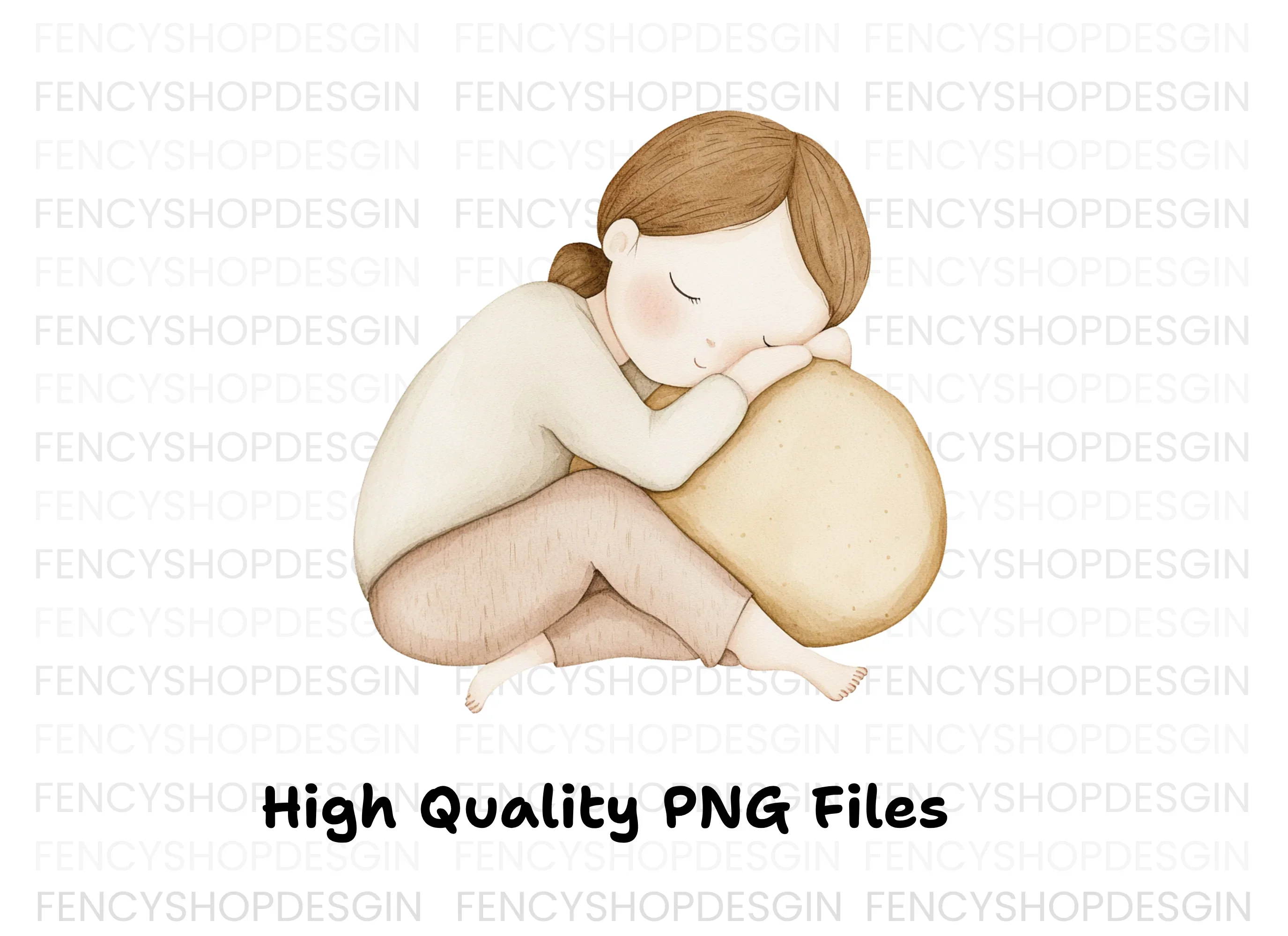 Cozy Sleeping Girl Clipart Bundle - Image 3