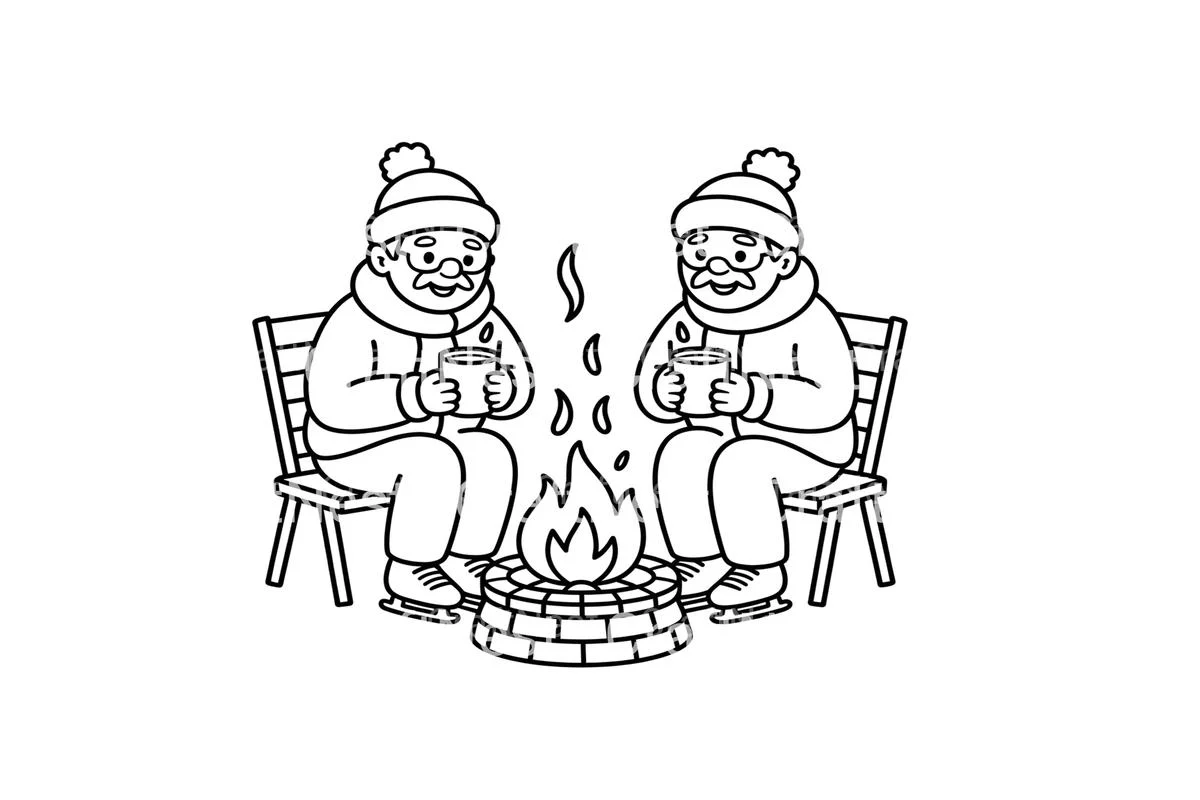 Cozy Winter Campfire Coloring Books - Image 2