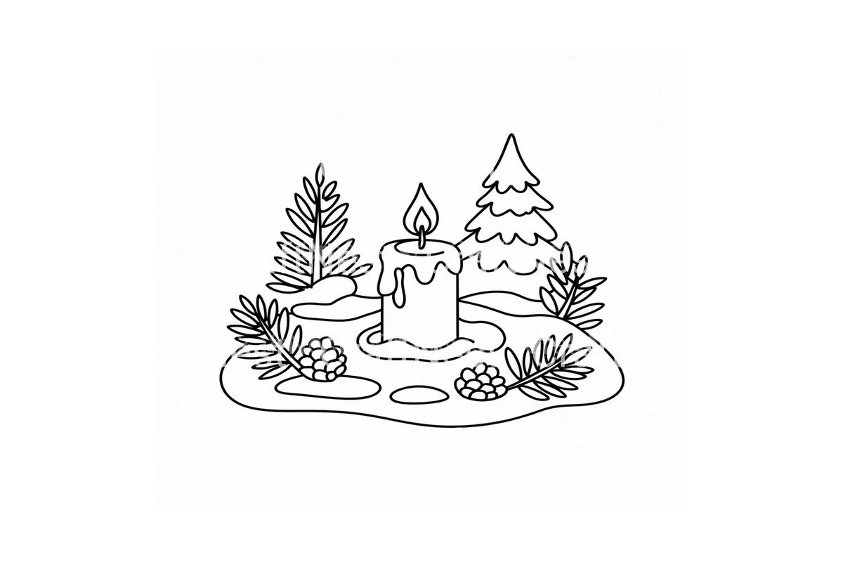 Cozy Winter Candles Coloring Books - Image 3