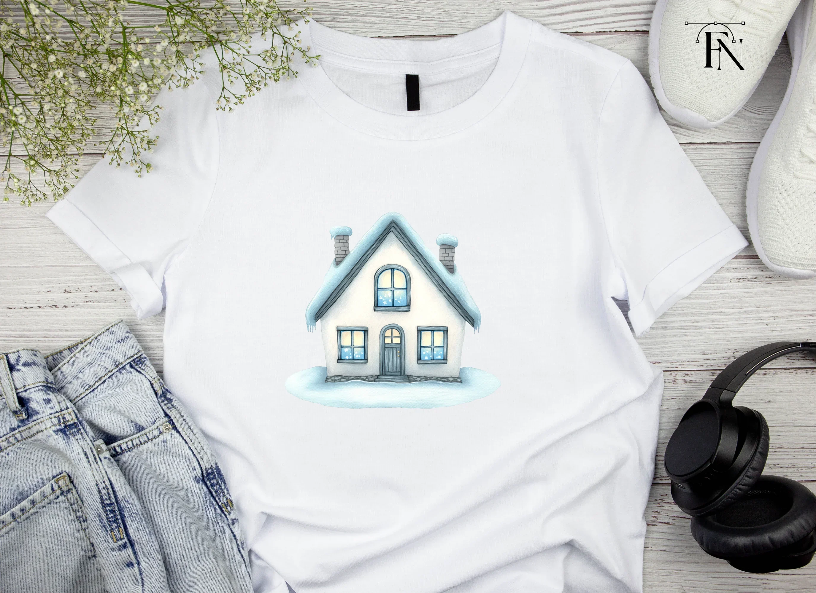 Cozy Winter Houses Clipart Bundle - Image 5